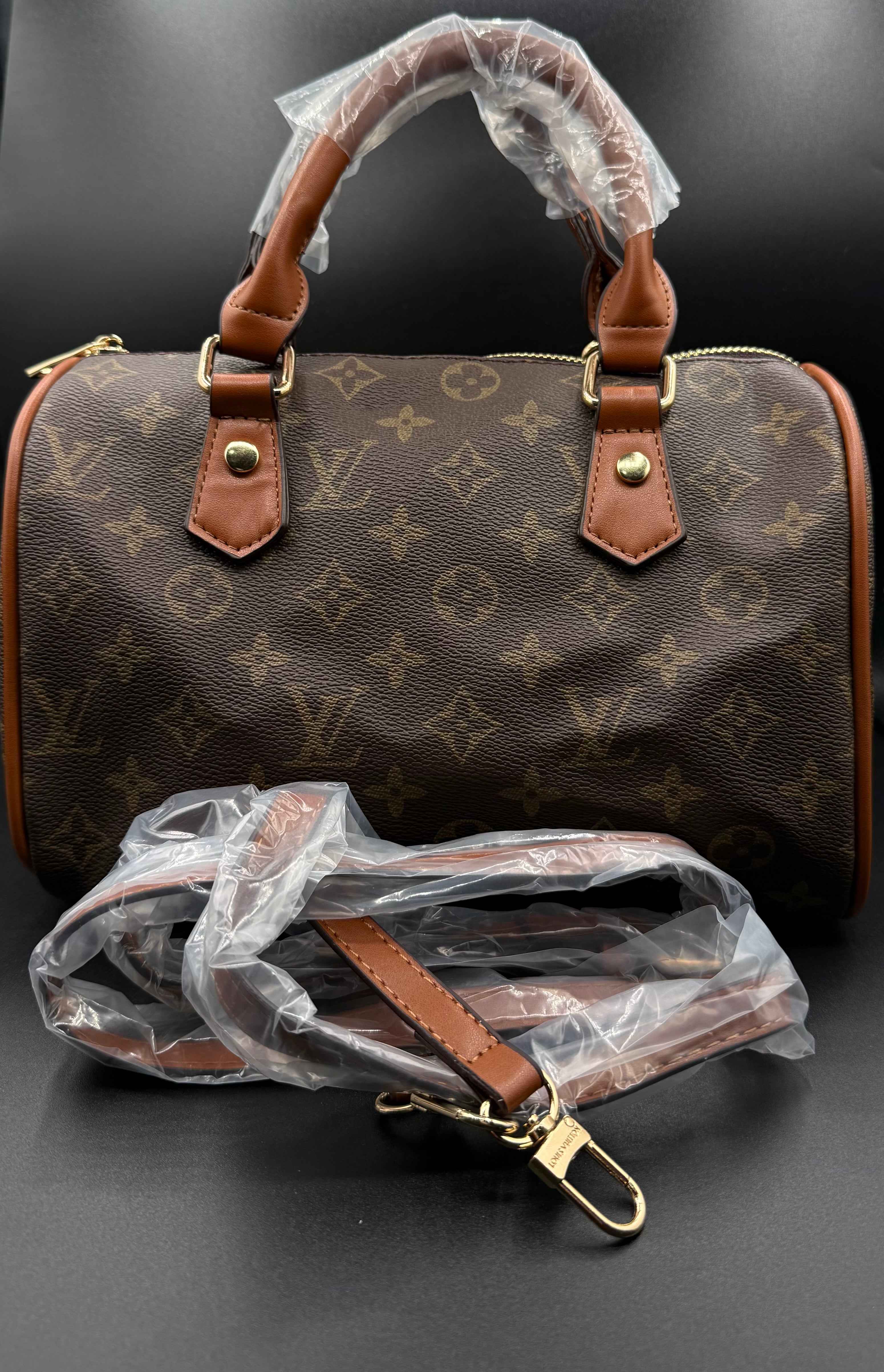 LV-Inspired Monogram Speedy Bandoulière Premium Satchel Bag - Image 7
