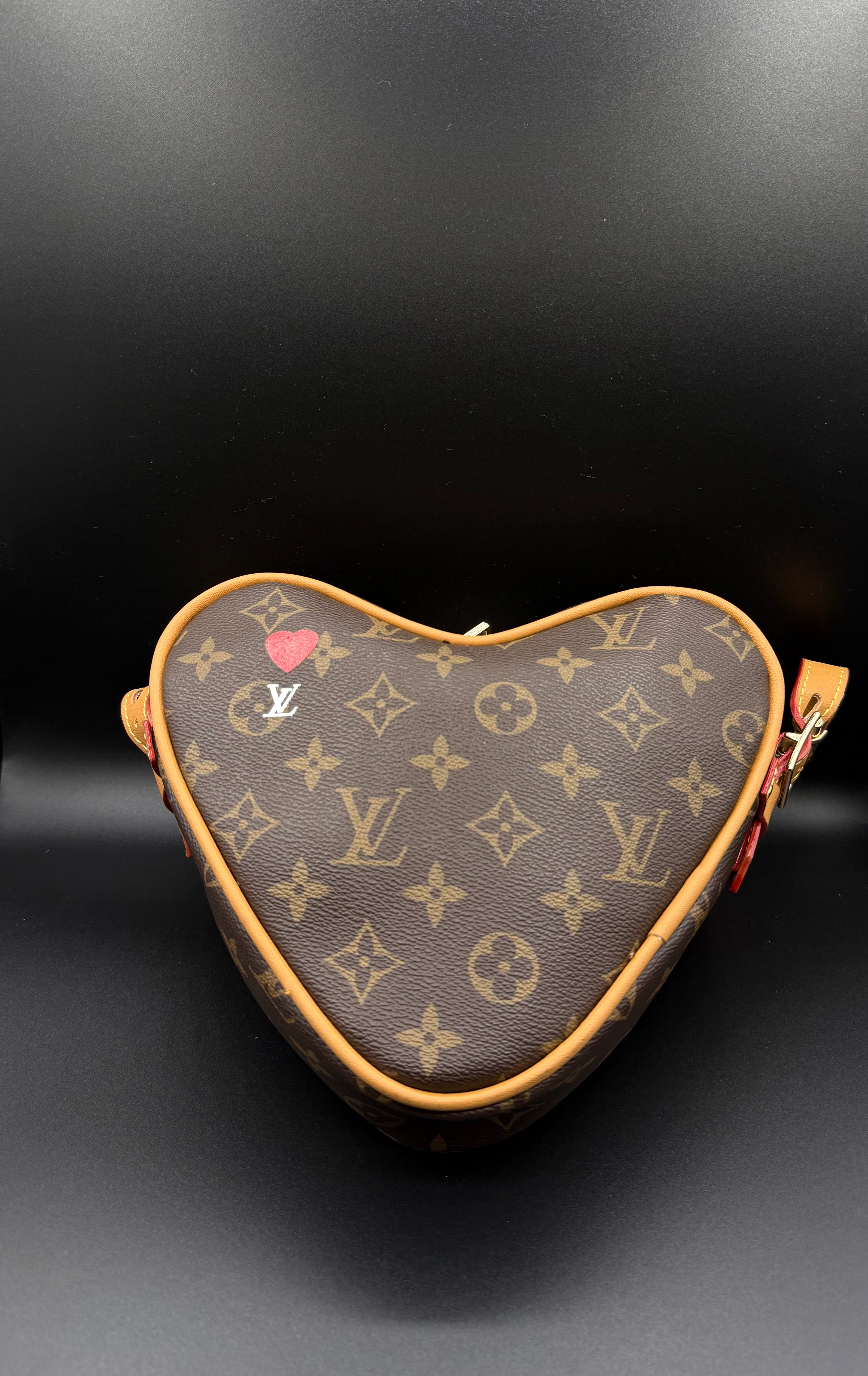 IMG_1644 LV-Inspired Monogram Coeur Heart-Shaped Crossbody Bag - Image 2