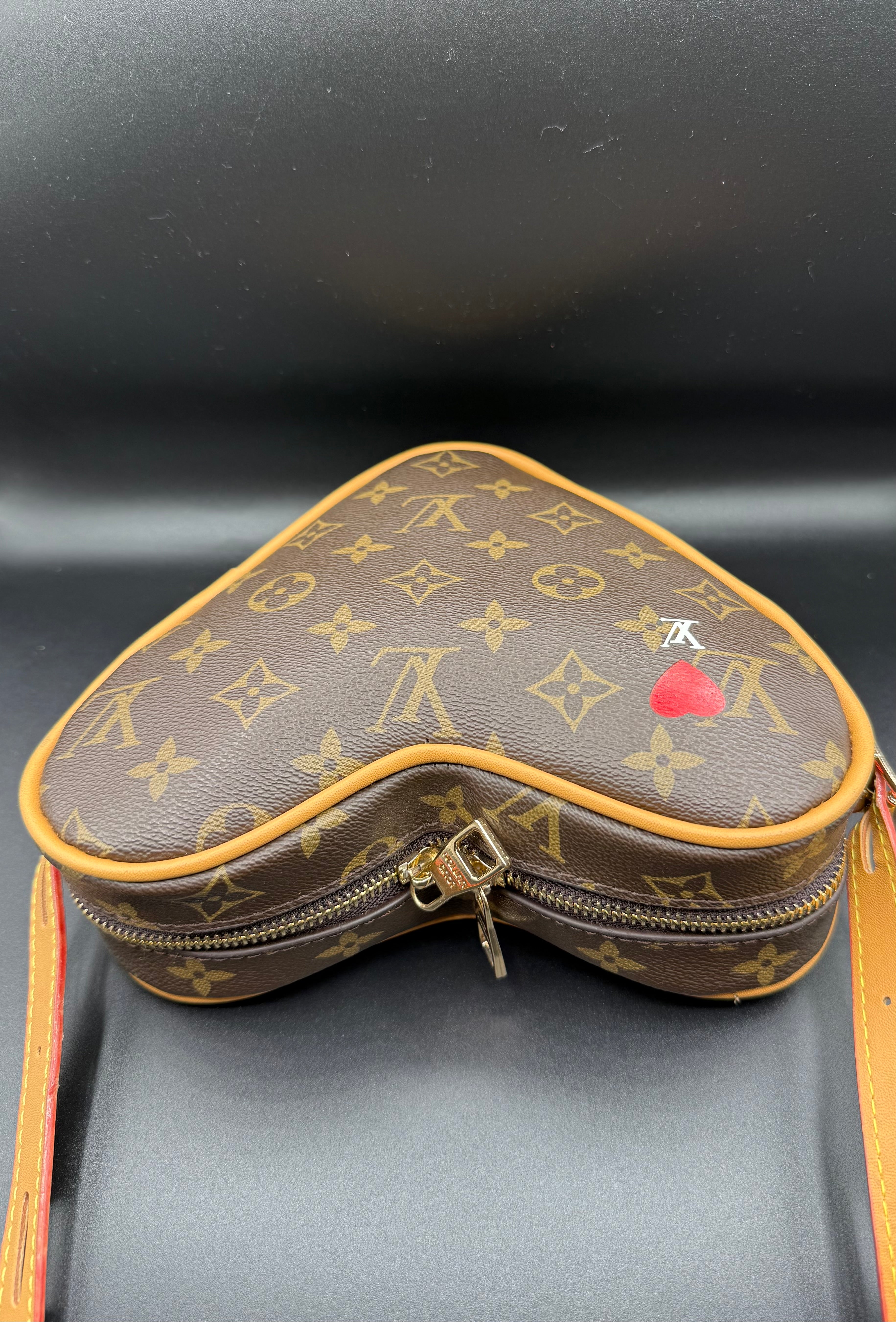 IMG_1645 LV-Inspired Monogram Coeur Heart-Shaped Crossbody Bag - Image 3