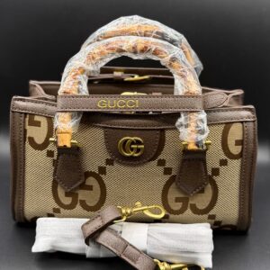 gucci inspired jumbo gg monogram bamboo handle tote bag
