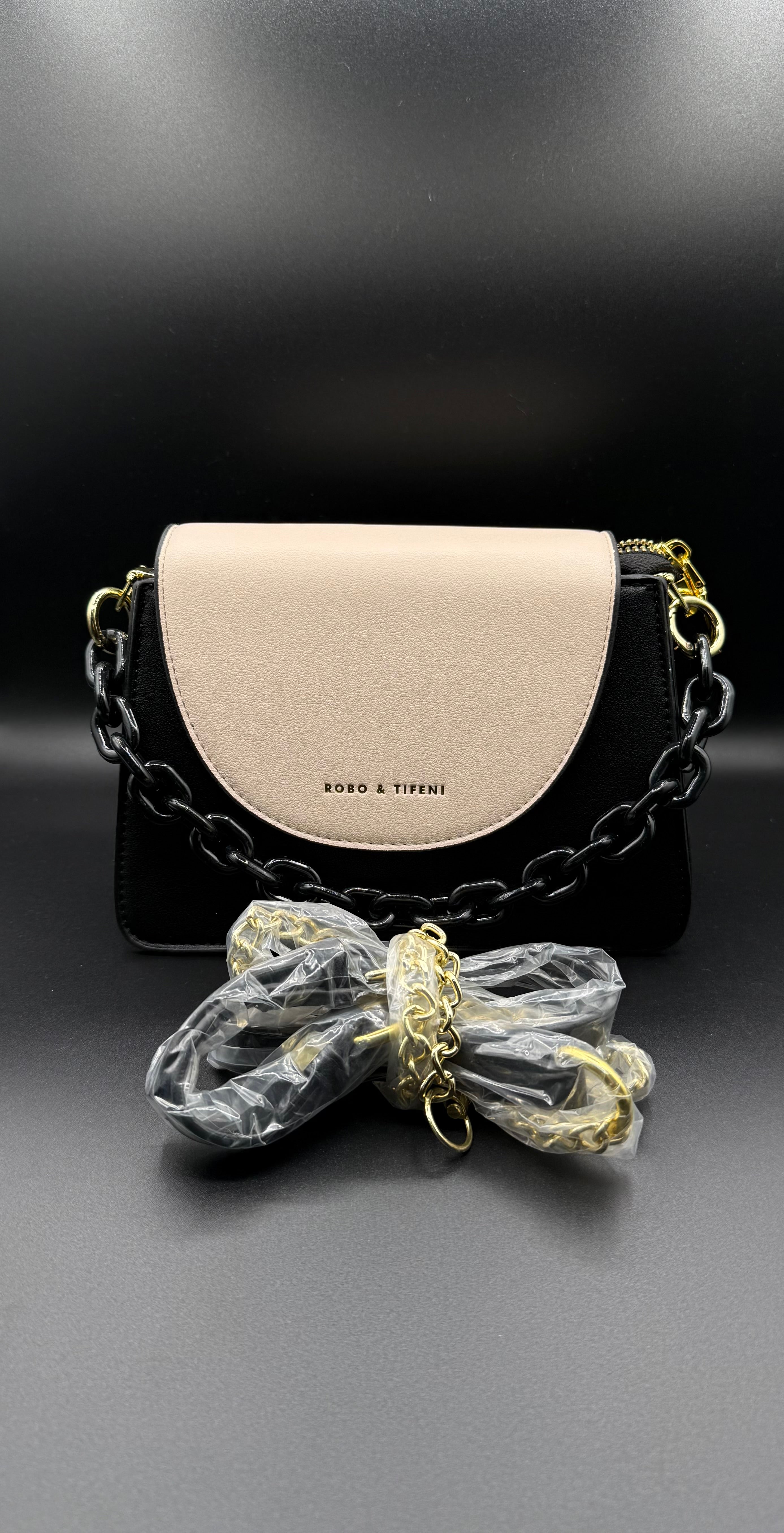 Robo & Tifeni Inspired Two-Tone Minimalist Chain Crossbody Bag - Image 2