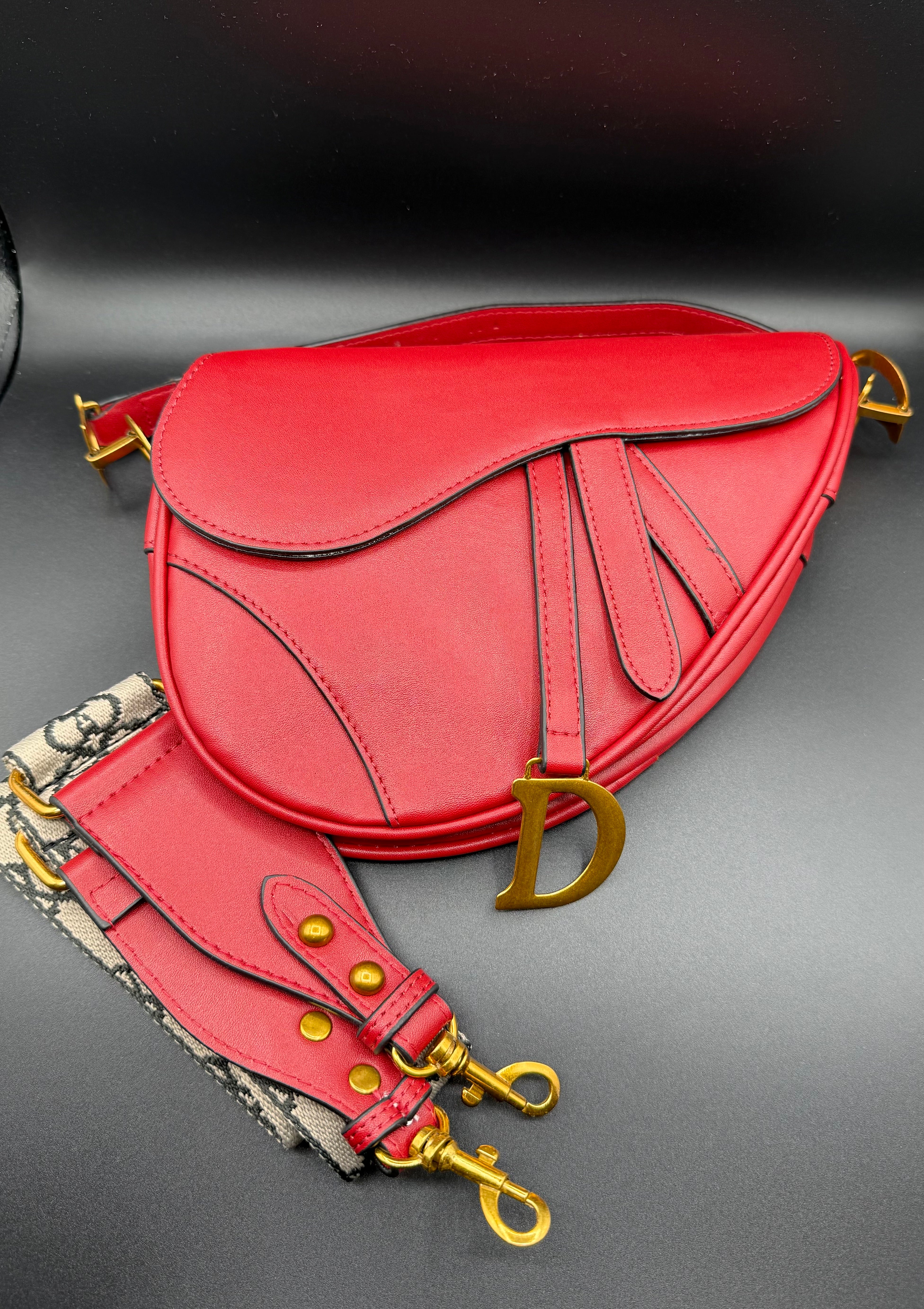dior inspired matte leather saddle bag with luxury embroidered canvas strap dior inspired matte leather saddle bag with luxury embroidered canvas strap