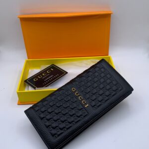 gucci premium black long wallet with monograme
