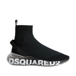 dsquared2 knit sock sneakers – black & white