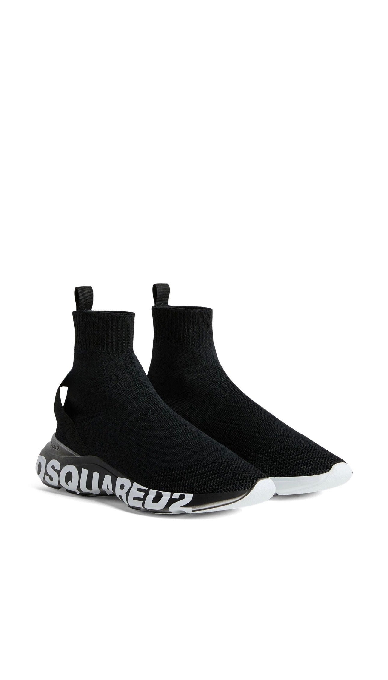 dsquared2 knit sock sneakers – black & white dsquared2 knit sock sneakers – black & white