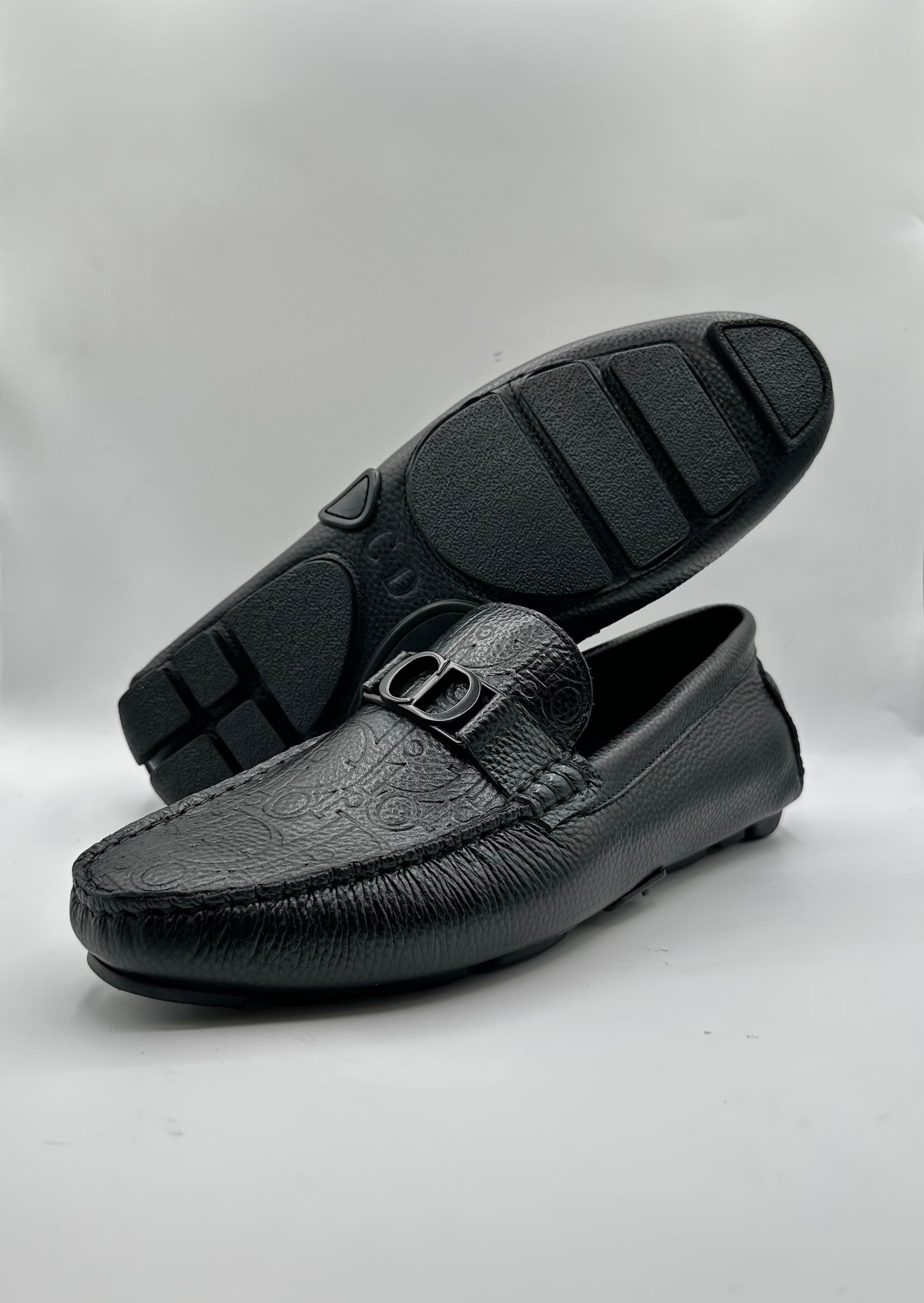 dior inspired premium men’s loafers – luxury suede & grained leather