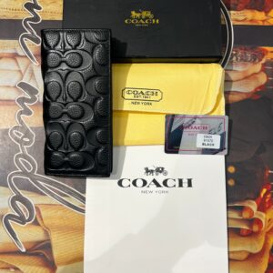 Premium Coach New York Embossed Signature Leather Long Wallet