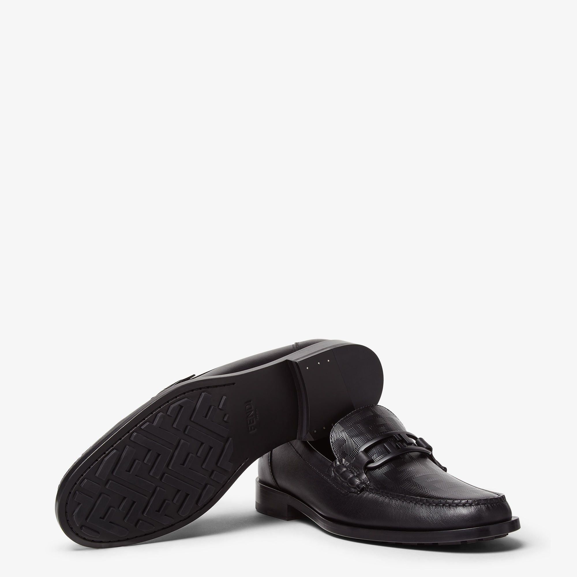 fendi loafers – black leather designer style luxury shoes for men