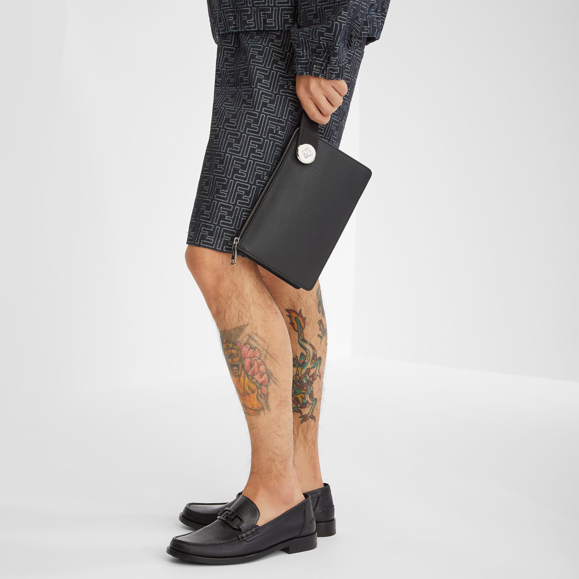 fendi loafers – black leather designer style luxury shoes for men
