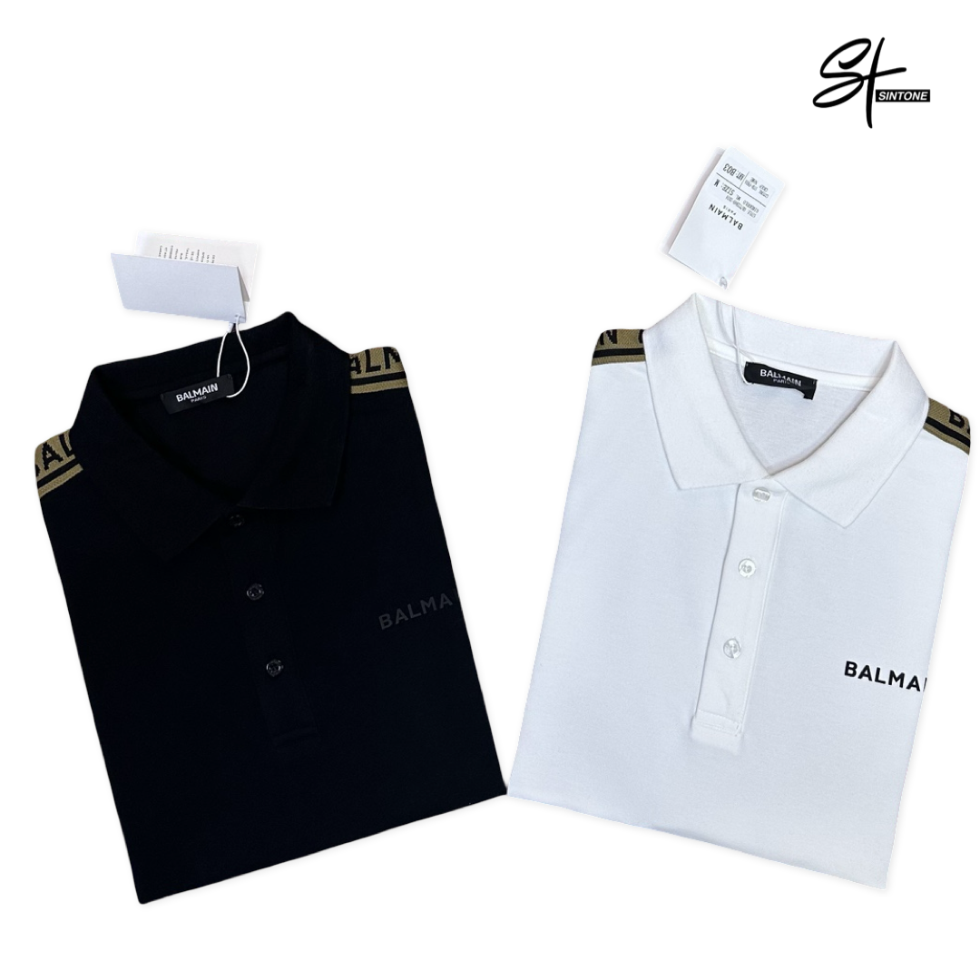 balmain polo shirt with rubber logo – premium fit