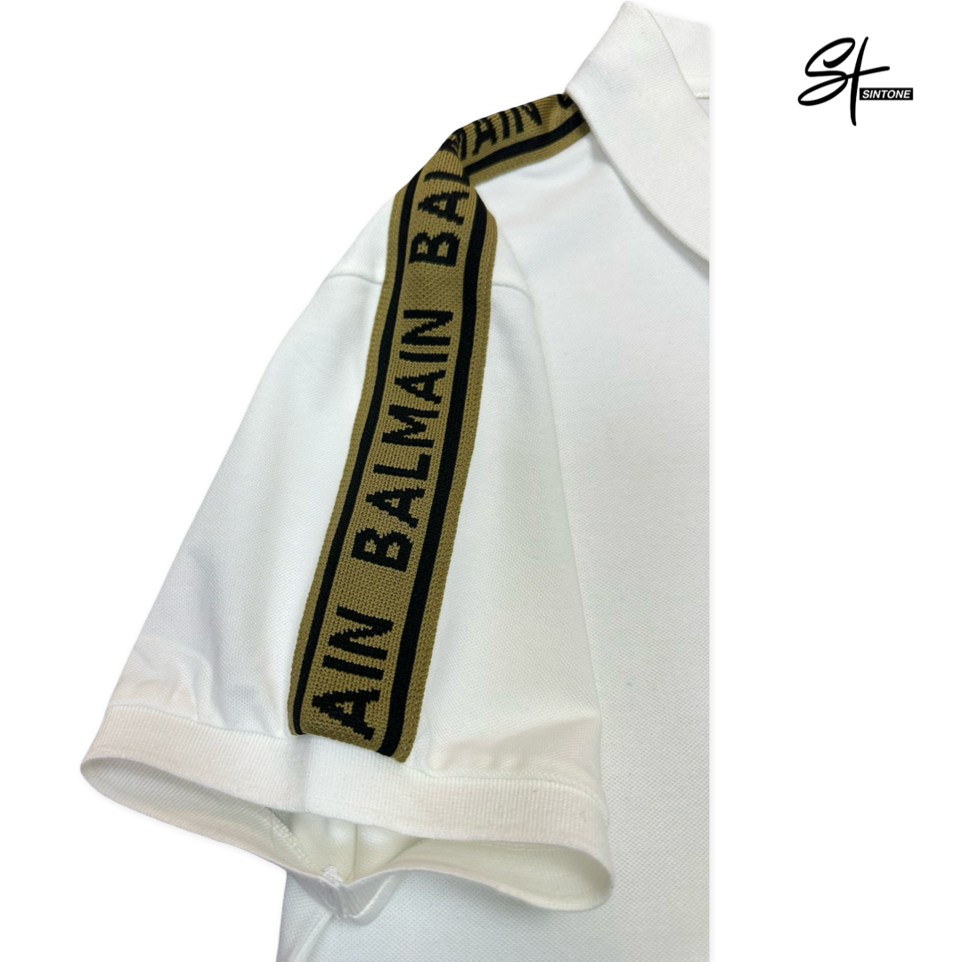 balmain polo shirt with rubber logo – premium fit