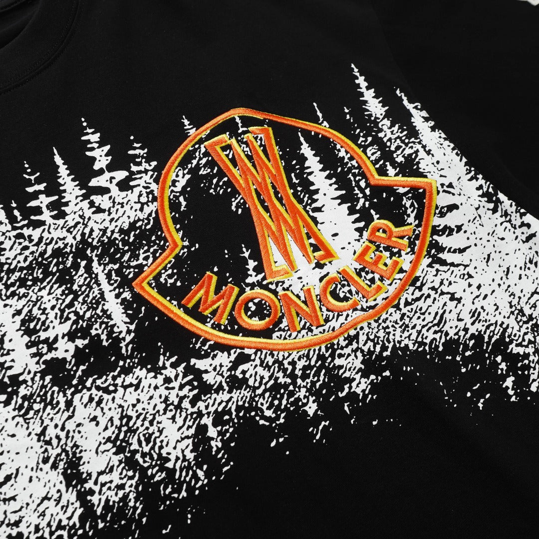 Moncler-Inspired Black Graphic Logo T-Shirt – Luxury Designer Streetwear | Sintone - Image 2