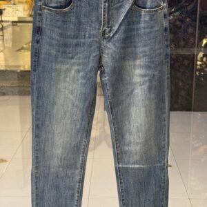 blue washed jeans – lv inspired logo pocket | luxury denim | sintone