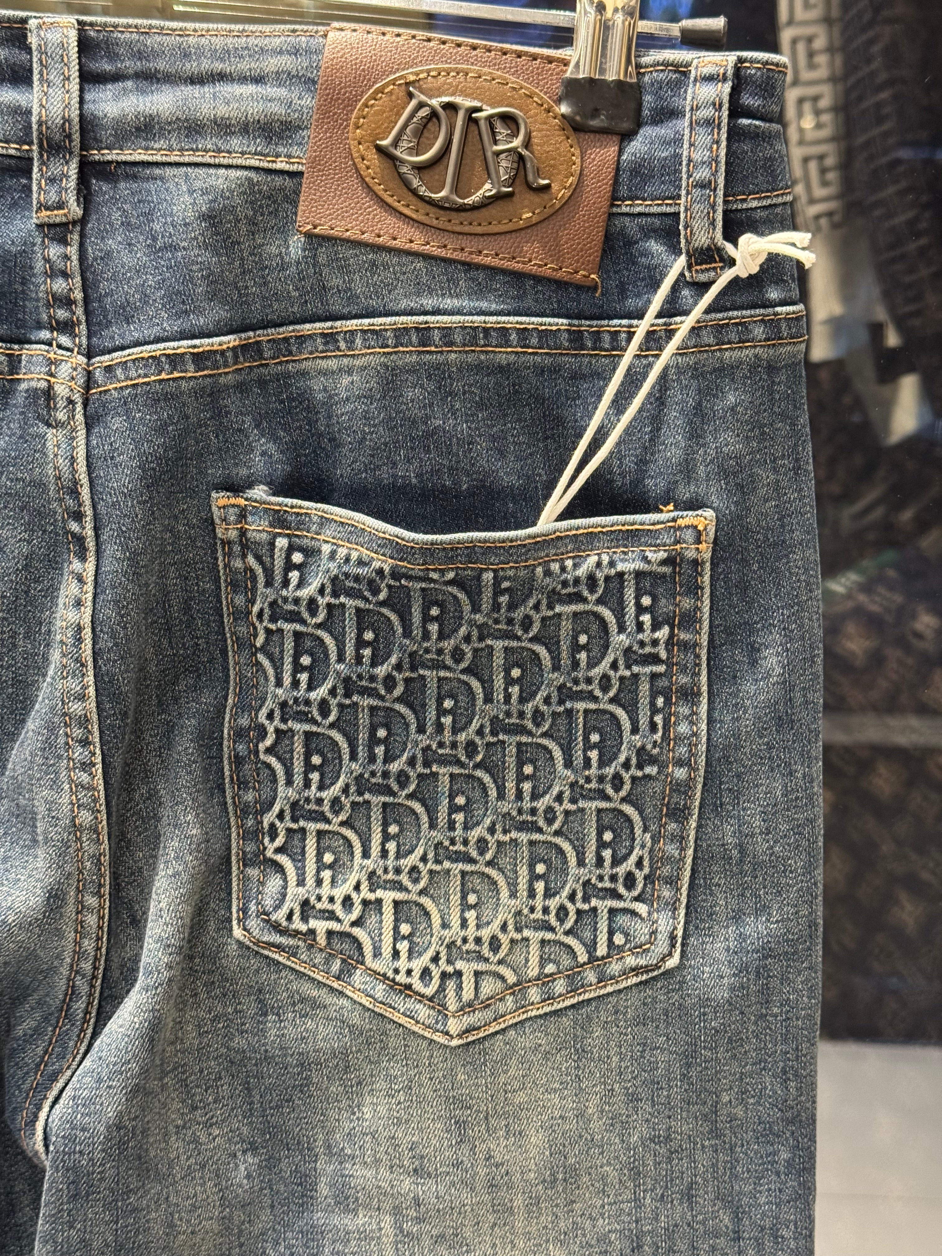 blue washed jeans – dior inspired monogram pocket | luxury denim | sintone blue washed jeans – dior inspired monogram pocket | luxury denim | sintone