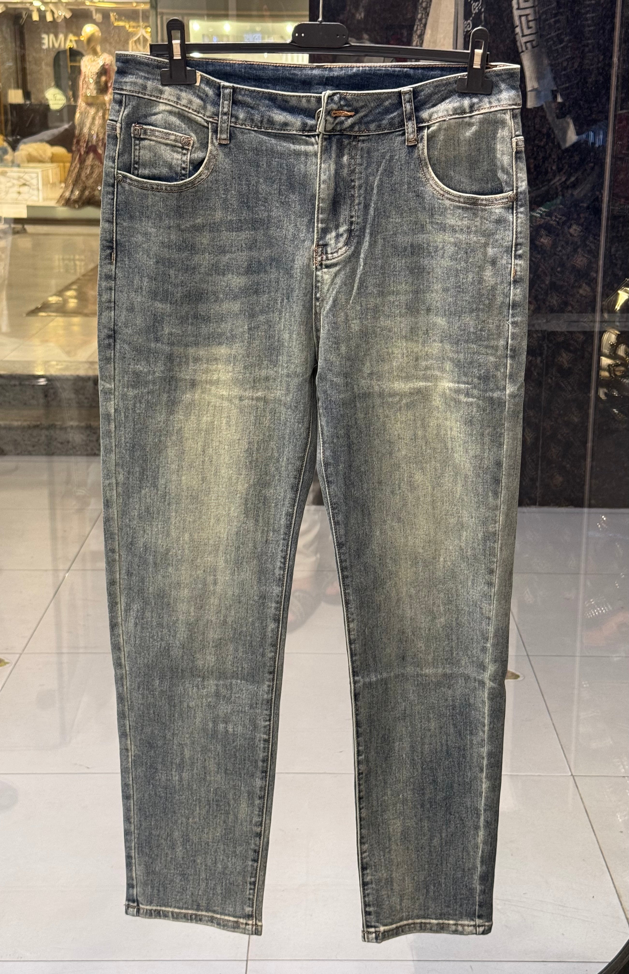 burberry inspired grey faded denim jeans – premium slim fit | sintone