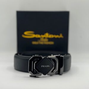 Prada-Inspired Men’s Leather Belt – Luxury Designer Style