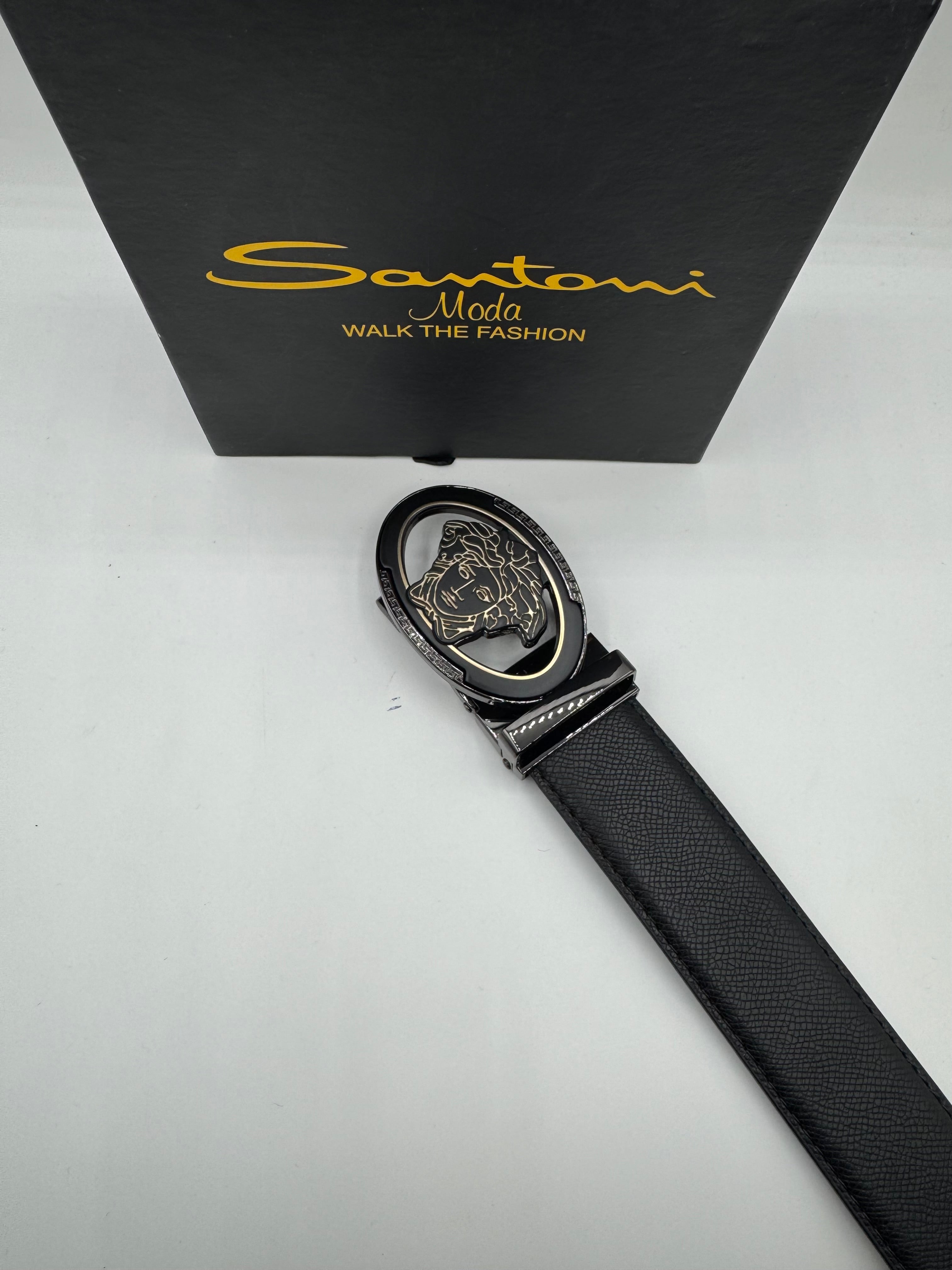 Versace-Inspired Medusa Men’s Leather Belt – Luxury Black Edition - Image 2