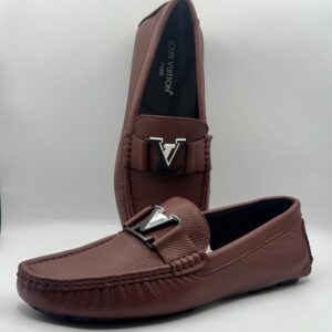 louis vuitton brown leather moccasins