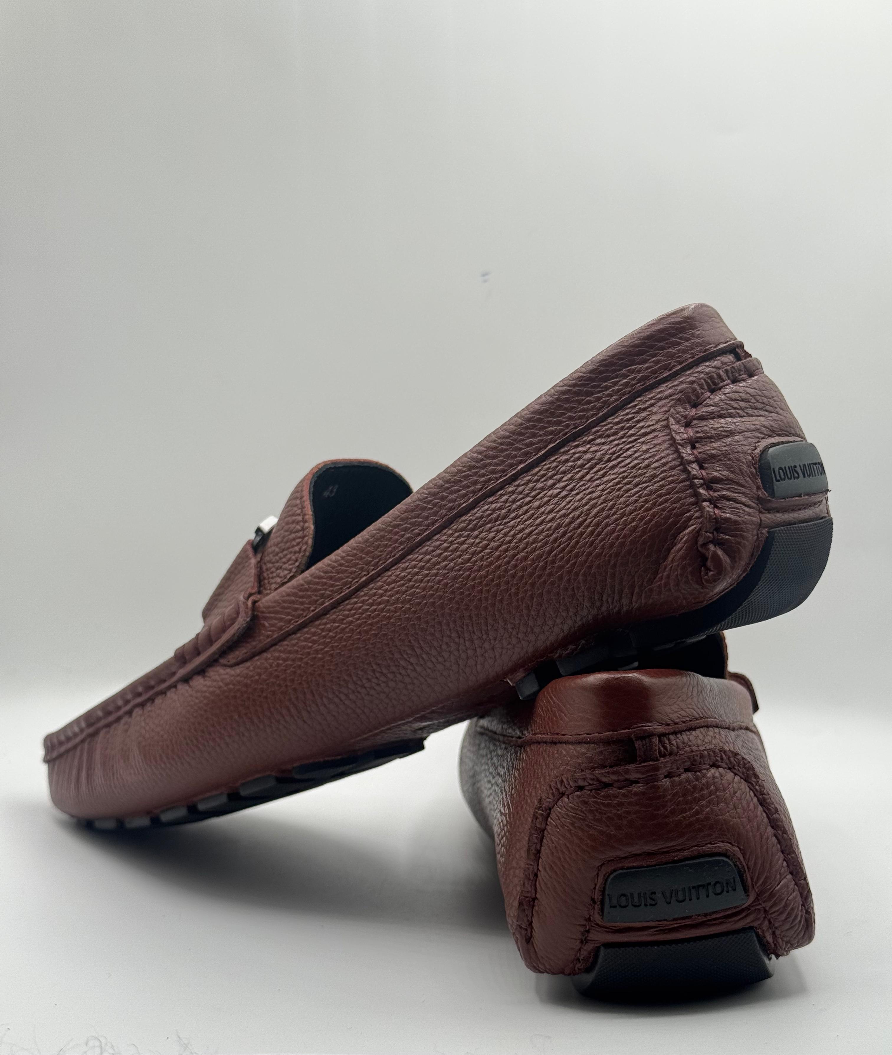 louis vuitton brown leather moccasins