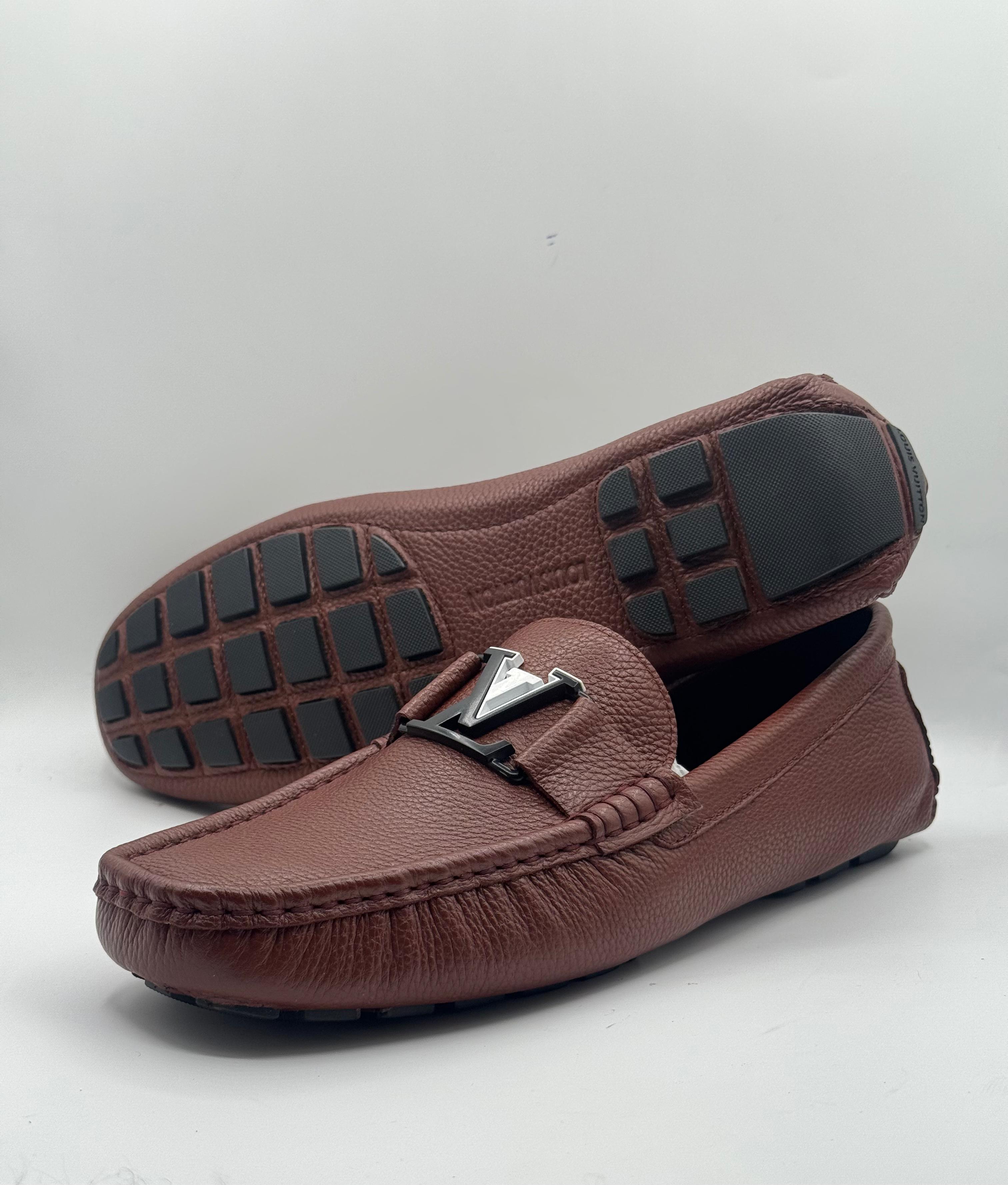 louis vuitton brown leather moccasins