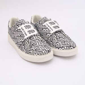 balmain premium black and white sneakers