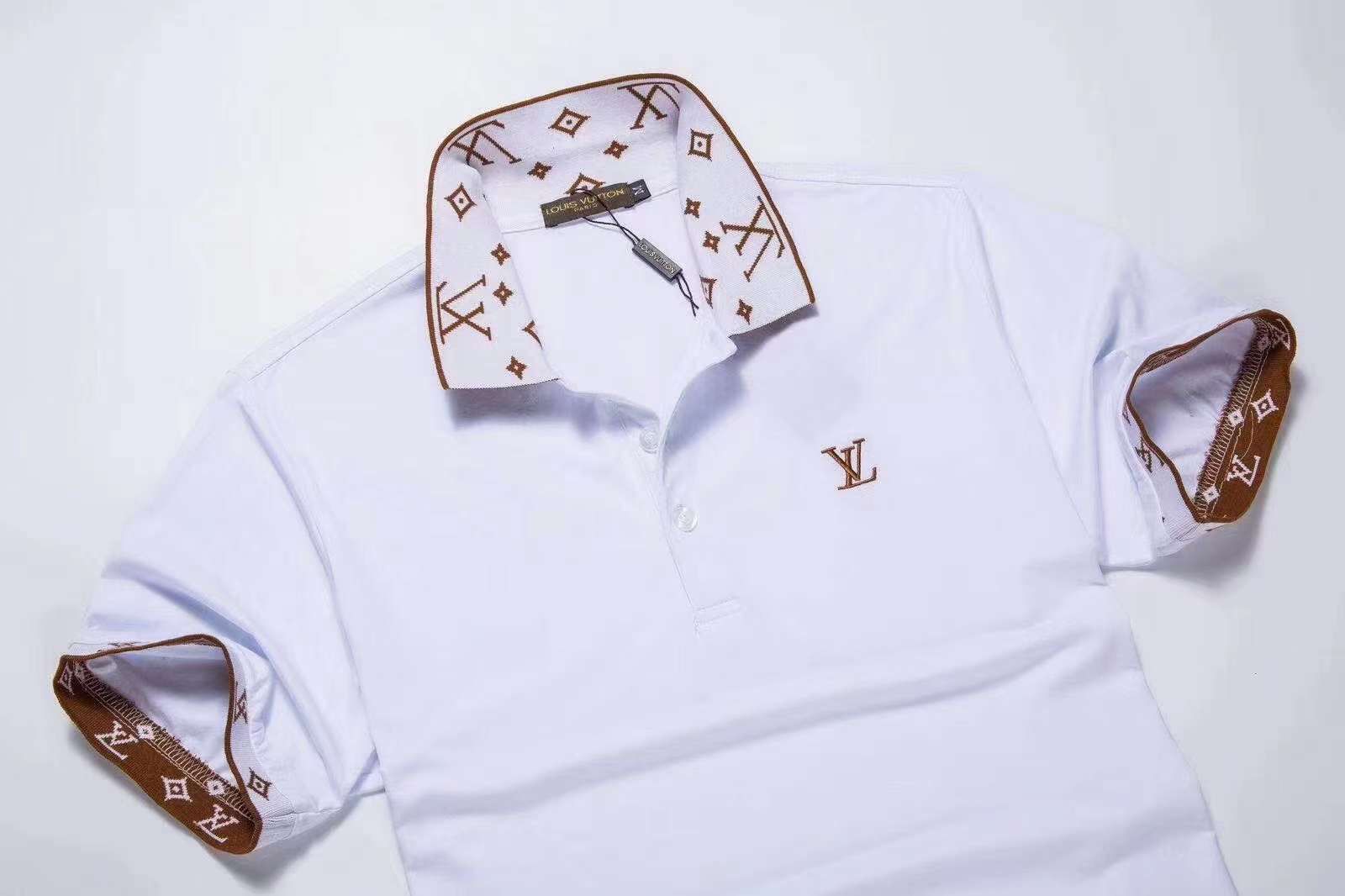 LV Men Polo Shirt With logo - Image 3