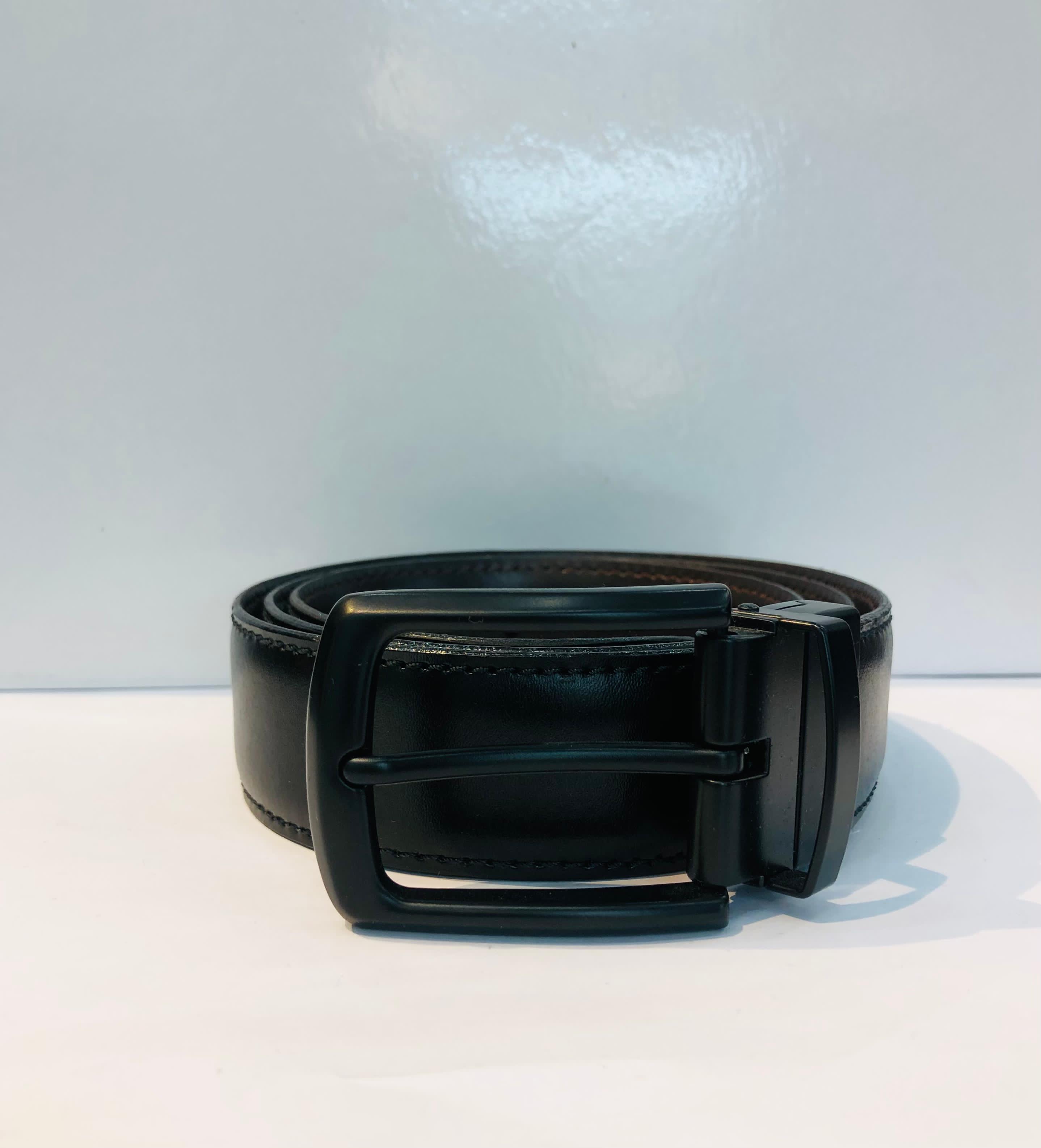 genuine buffalo leather black basic belt