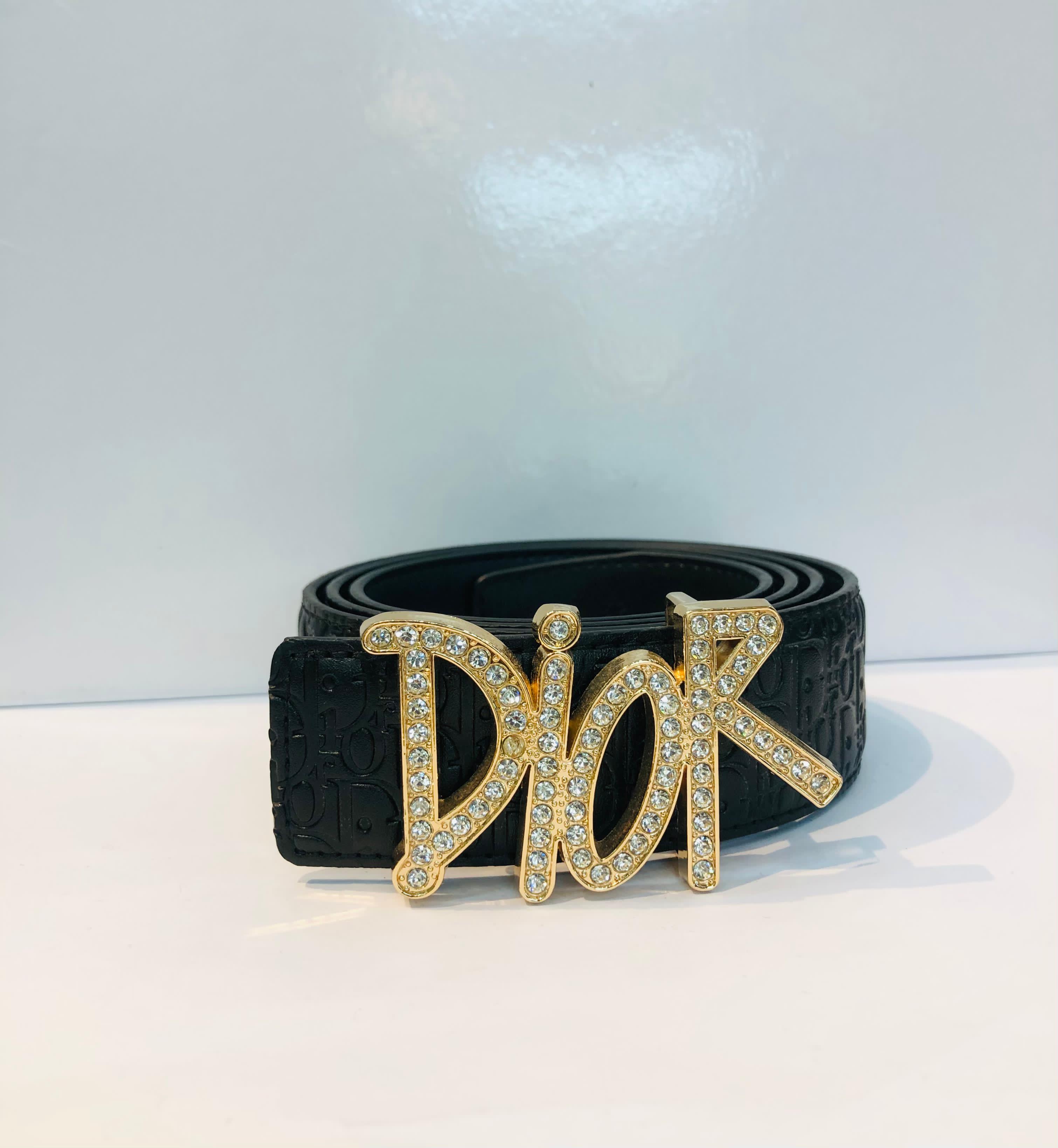 dior genuine buffalo leather black belt