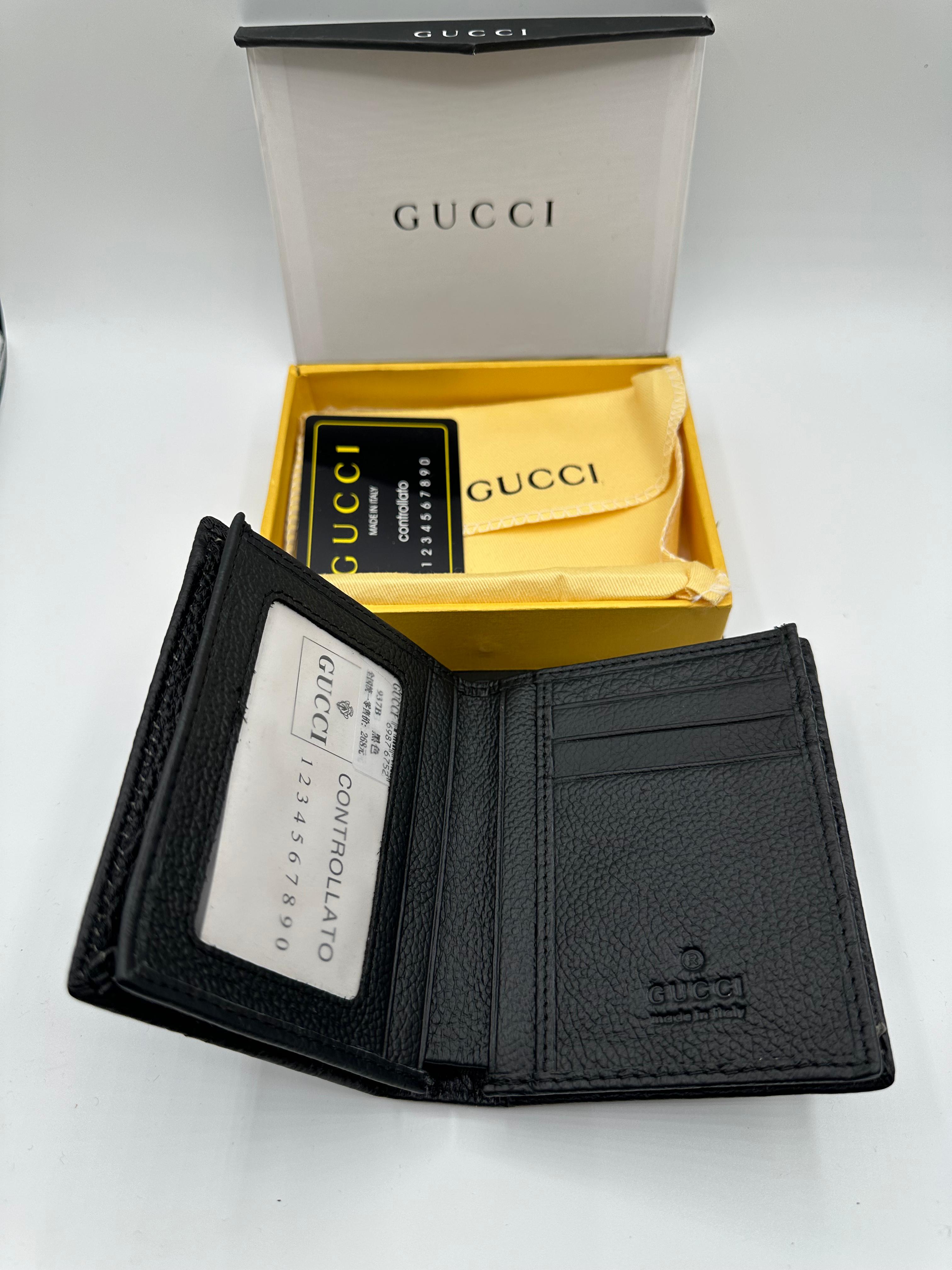 gucci premium black wallet