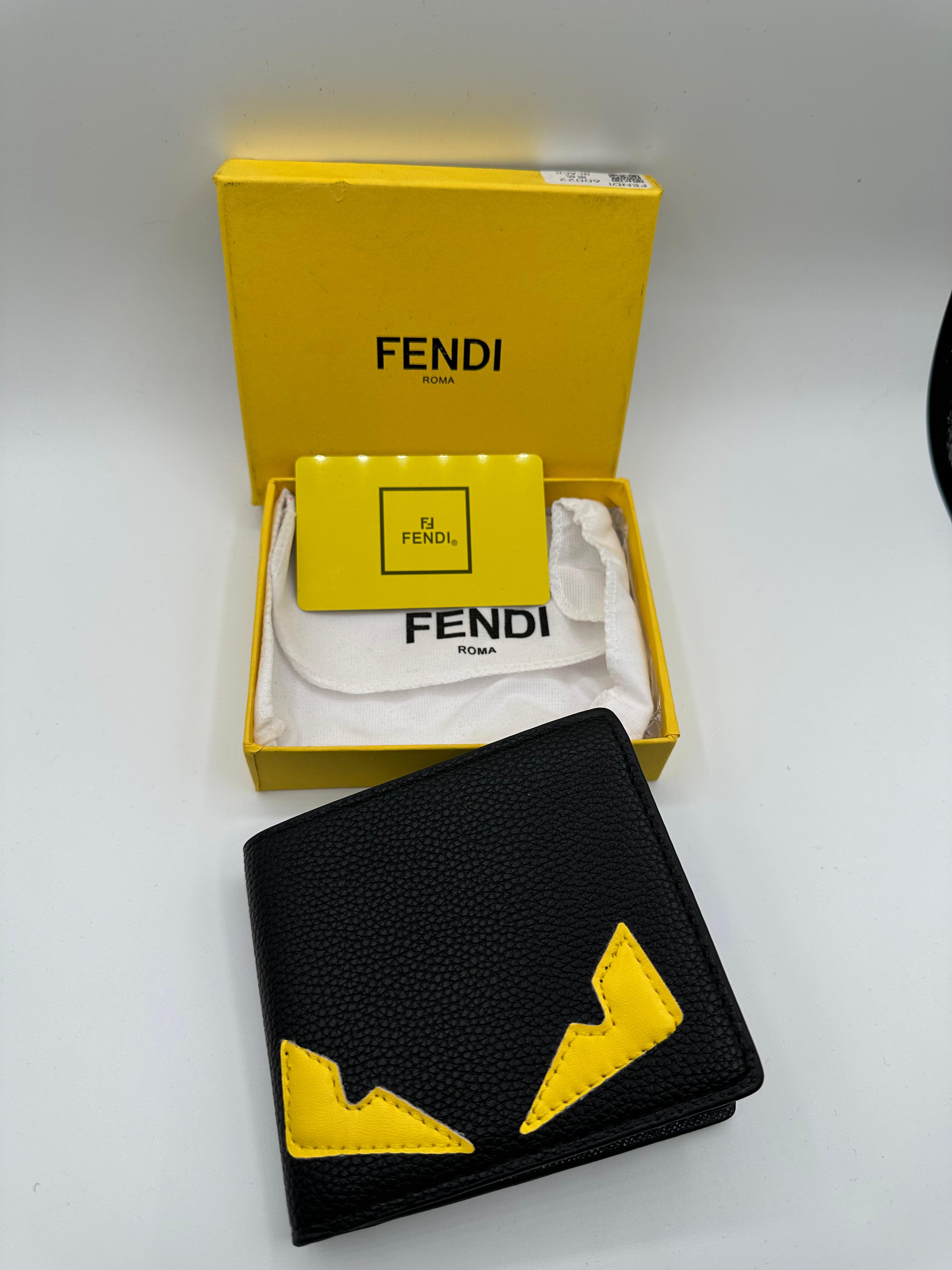 fendi premium black wallet