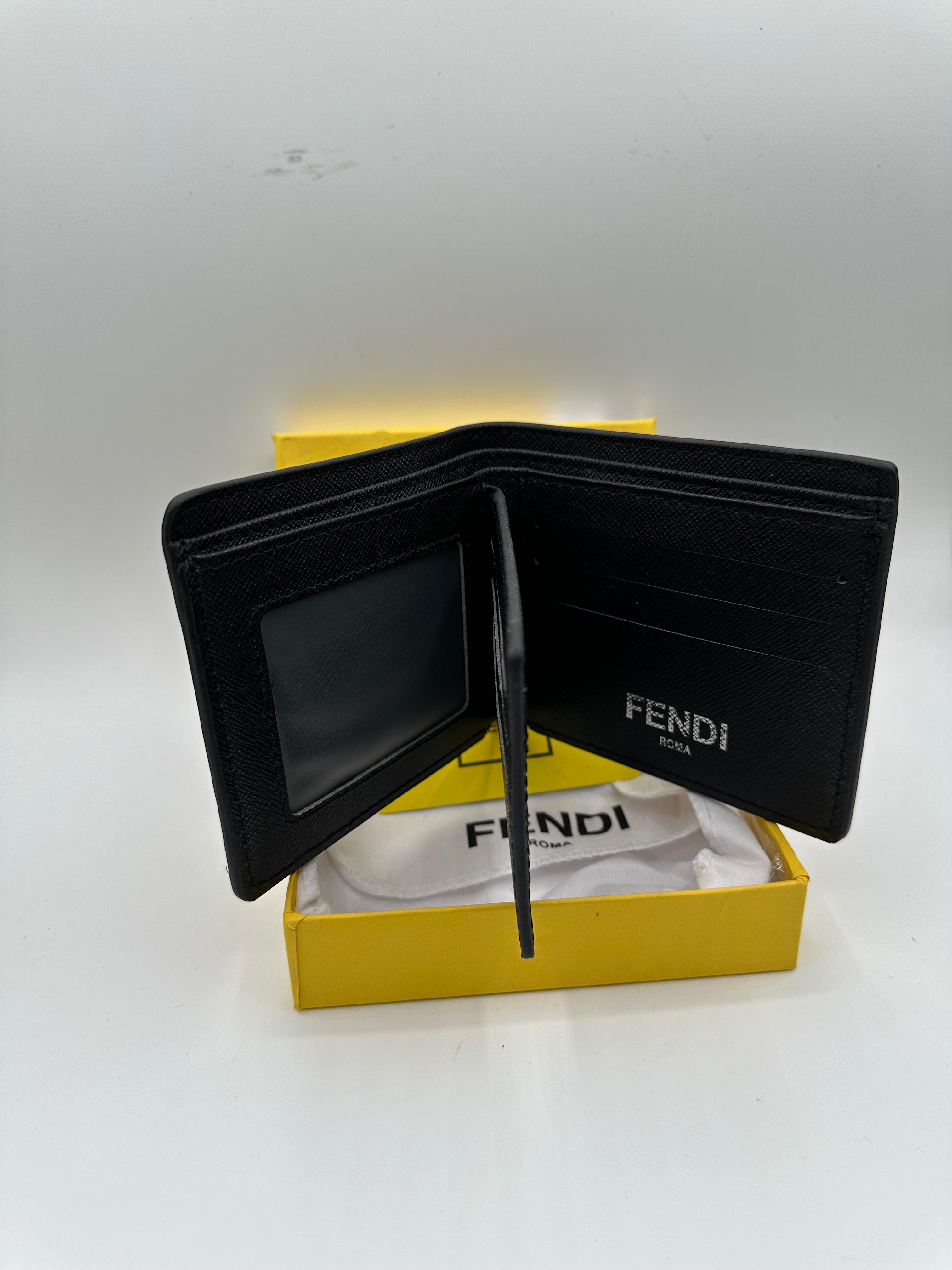 fendi premium black wallet