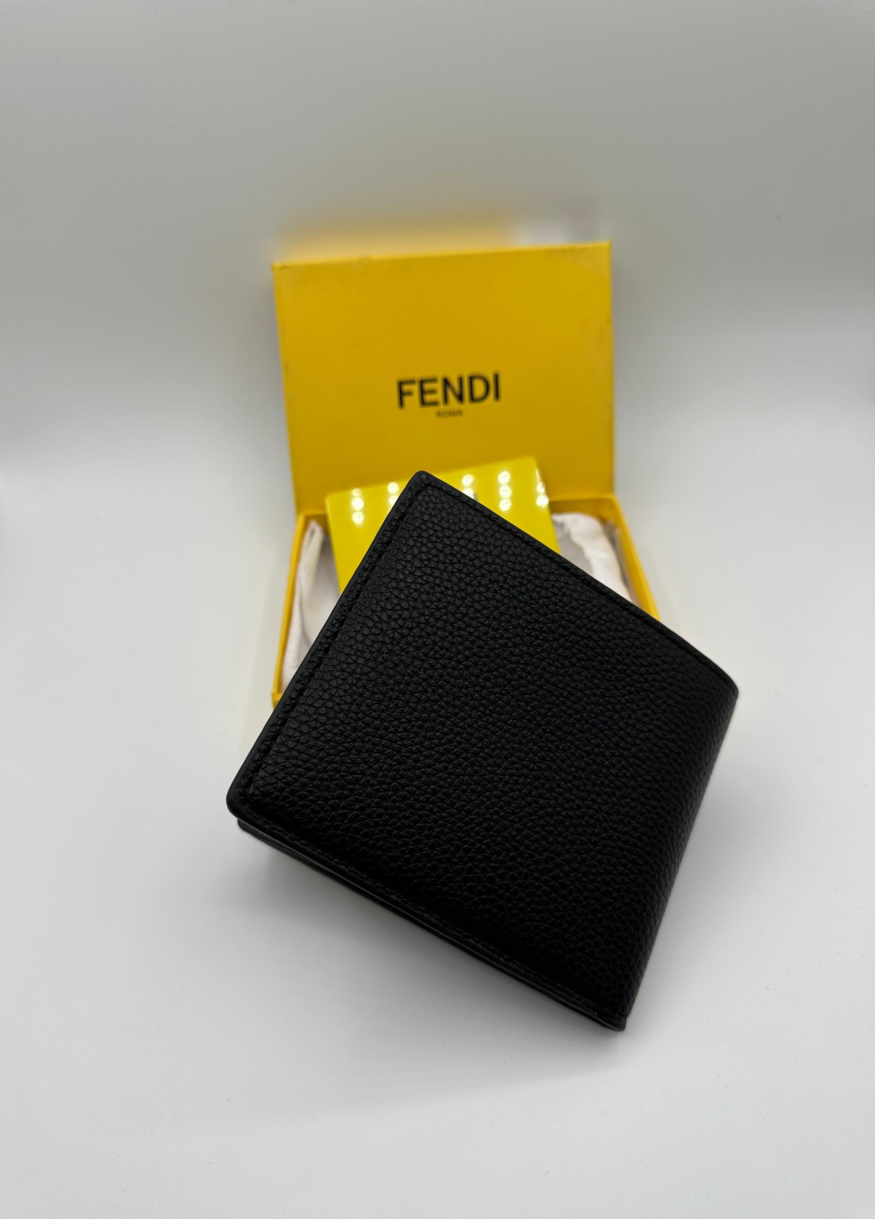 fendi premium black wallet