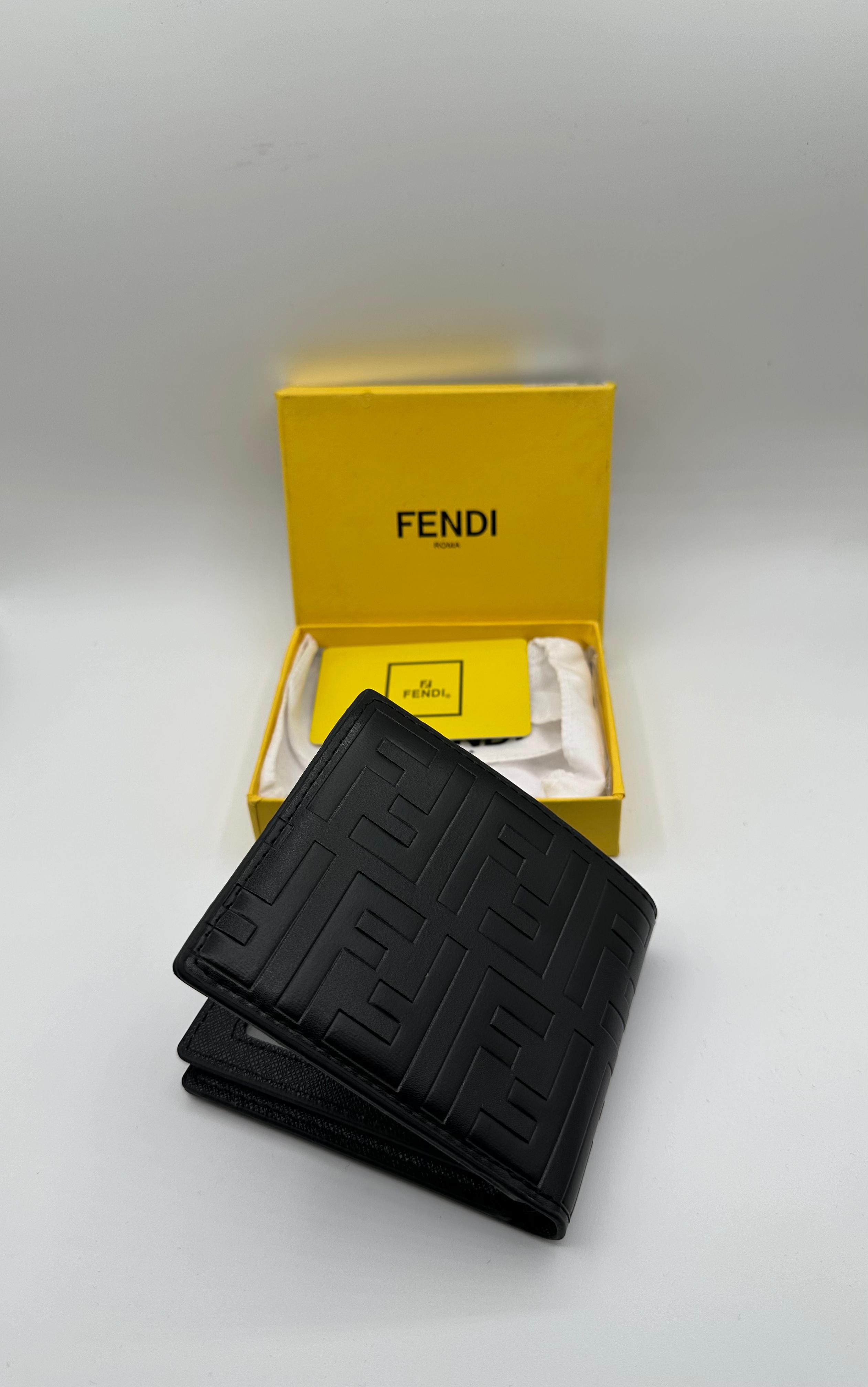 fendi premium black wallet