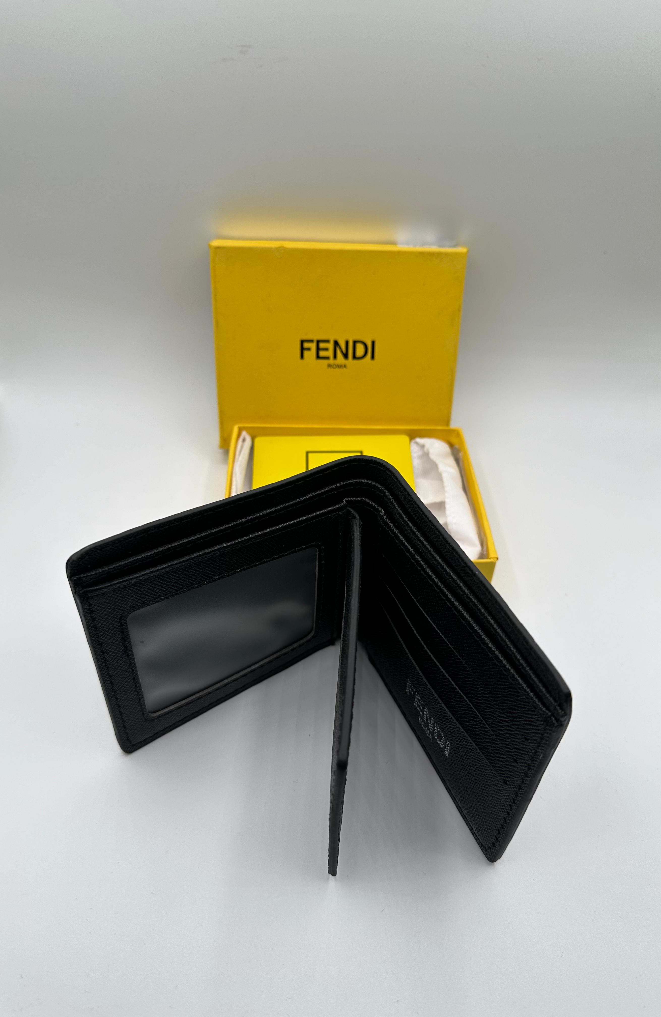 fendi premium black wallet