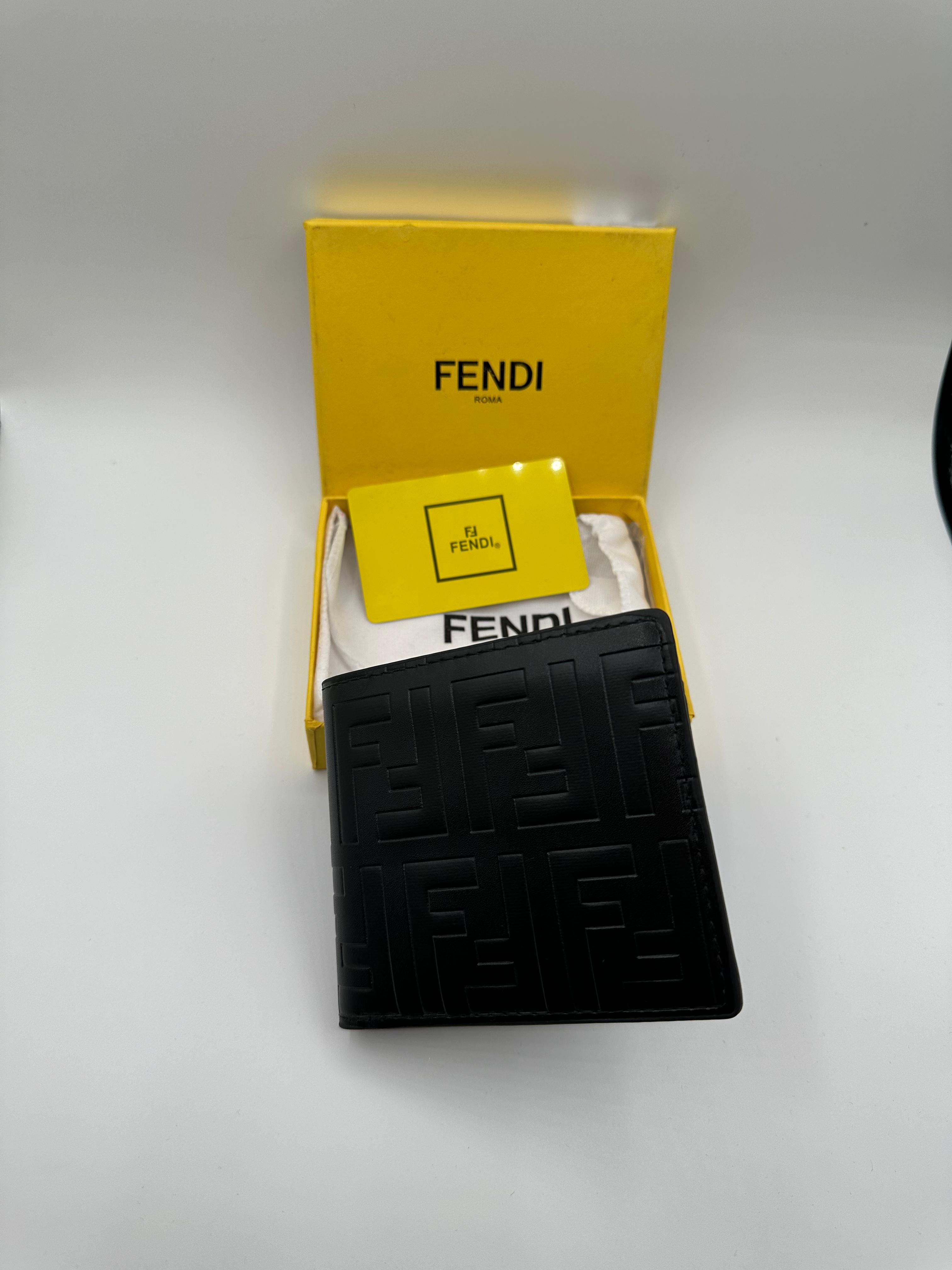 fendi premium black wallet