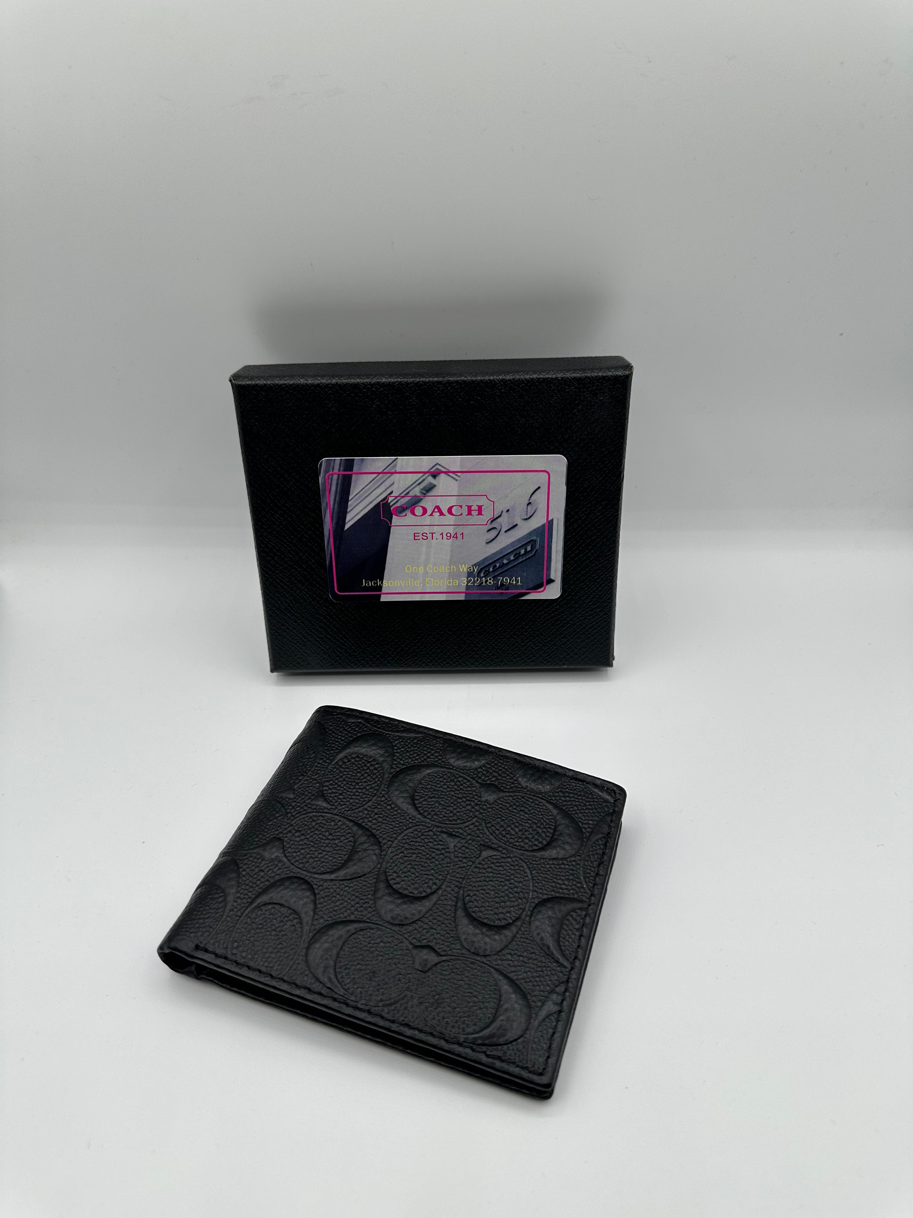 coach premium black wallet