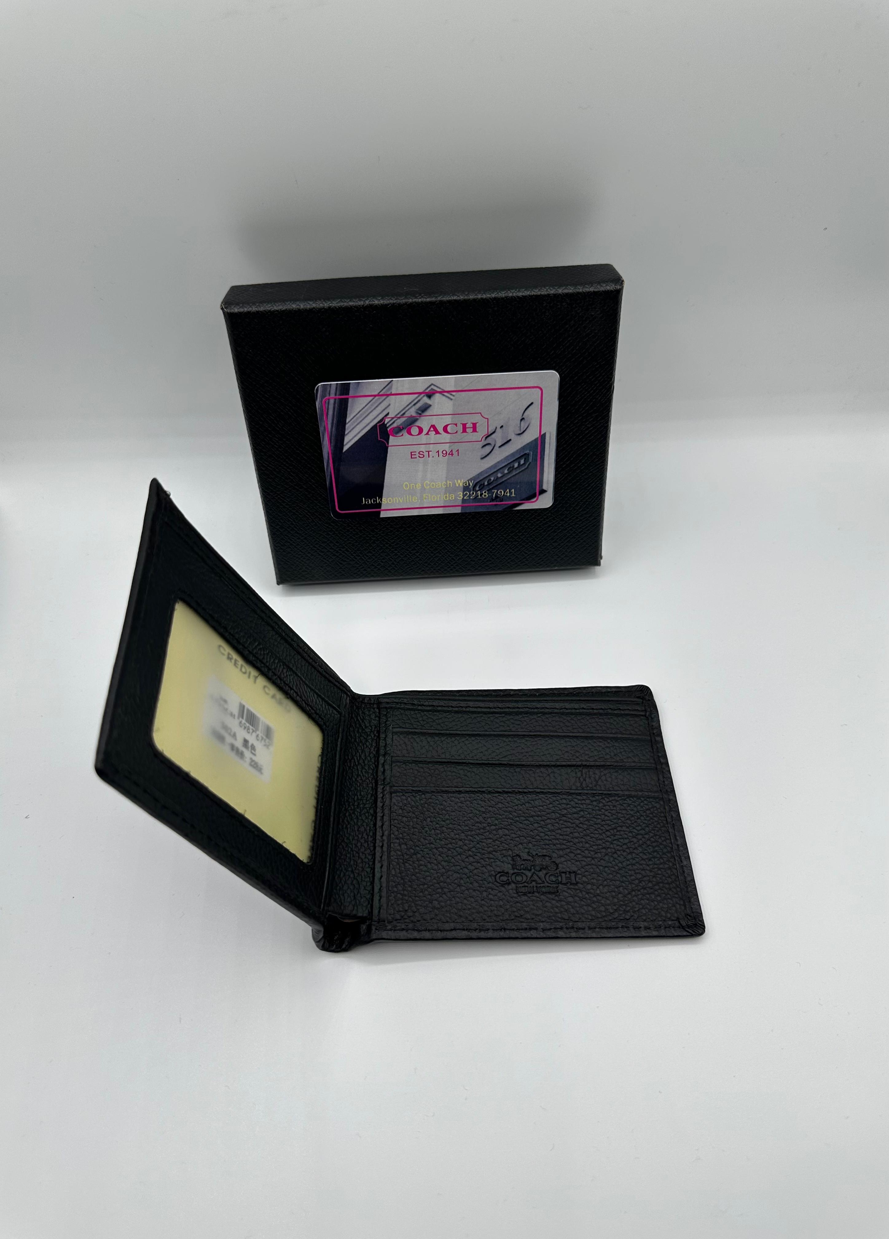 coach premium black wallet