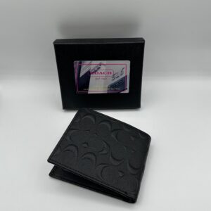 coach premium black wallet