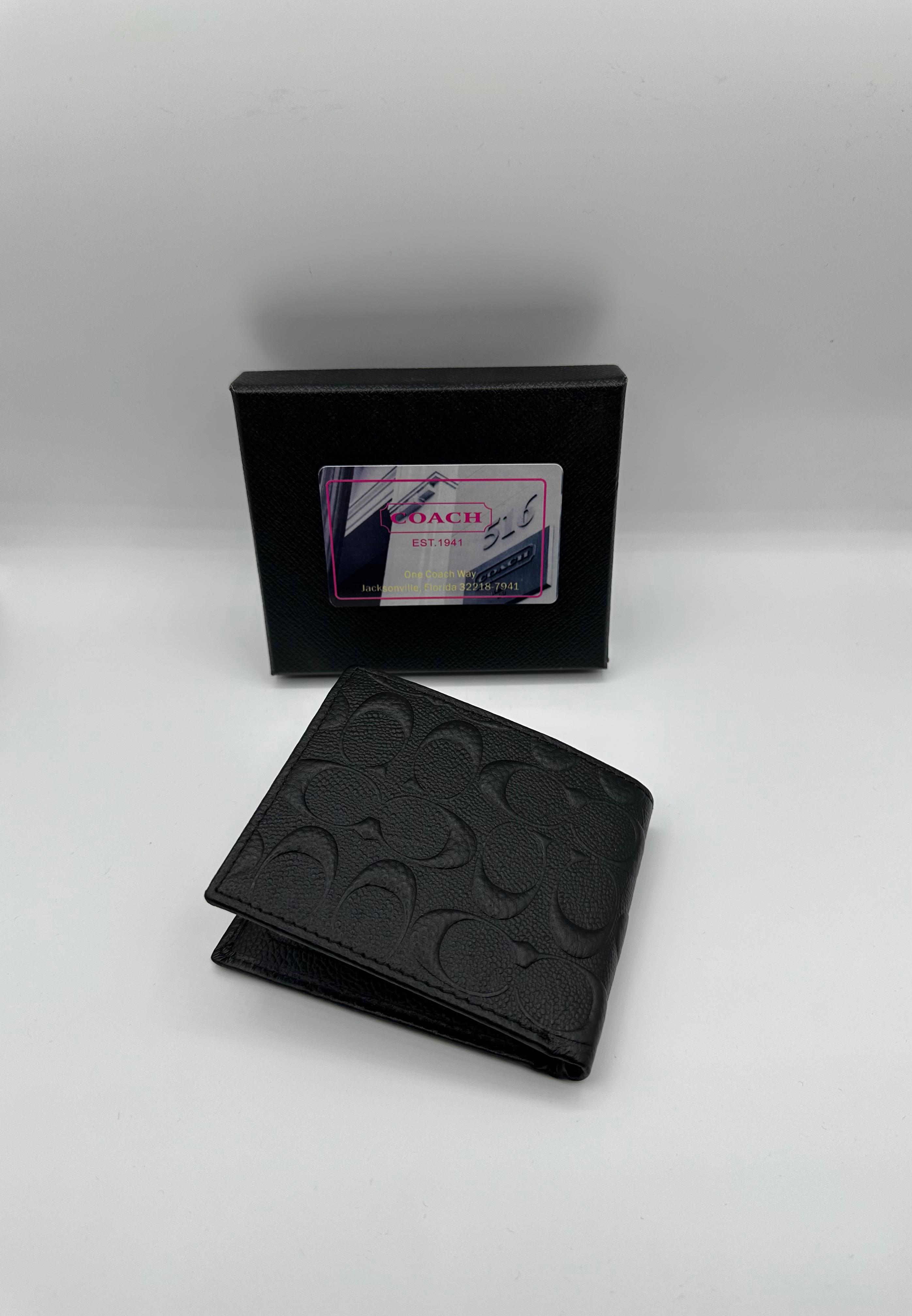 coach premium black wallet