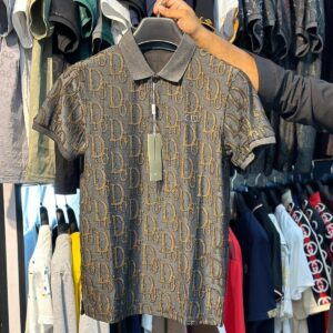 dior all over printed men polo shirt with logo