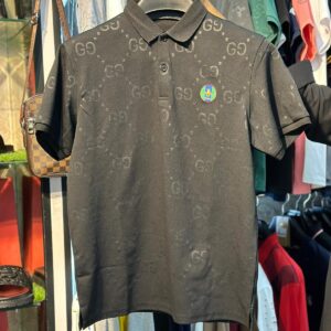 gucci all over printed men polo shirt with logo
