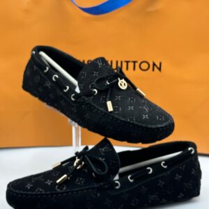 louis vuitton signature black loafers