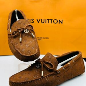 louis vuitton signature brown loafers