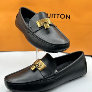 louis vuitton buckle black loafers