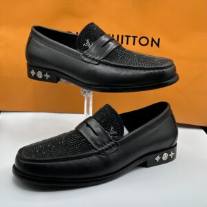 louis vuitton stone black major loafers