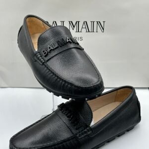balmain black loafers