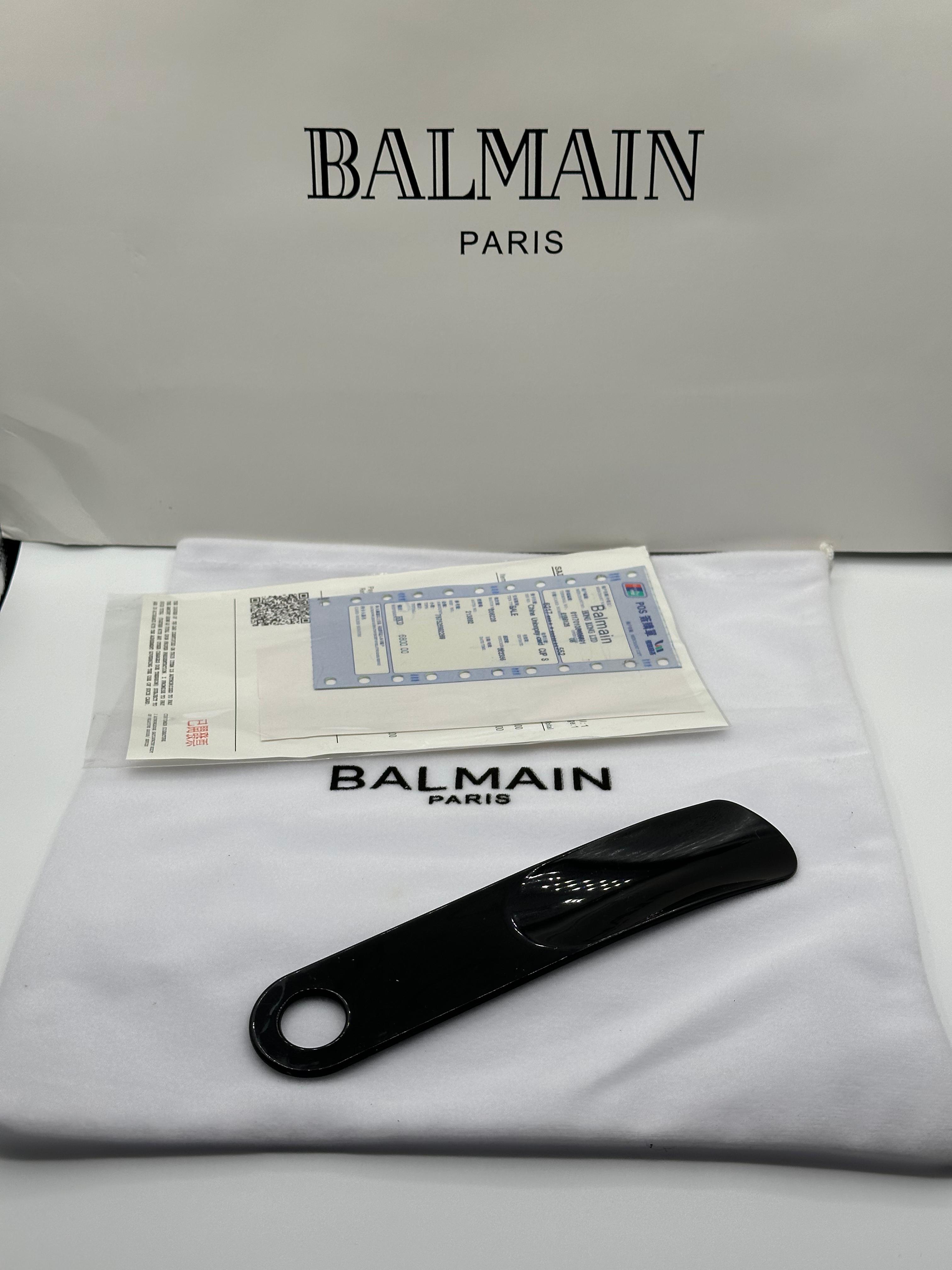 balmain black loafers