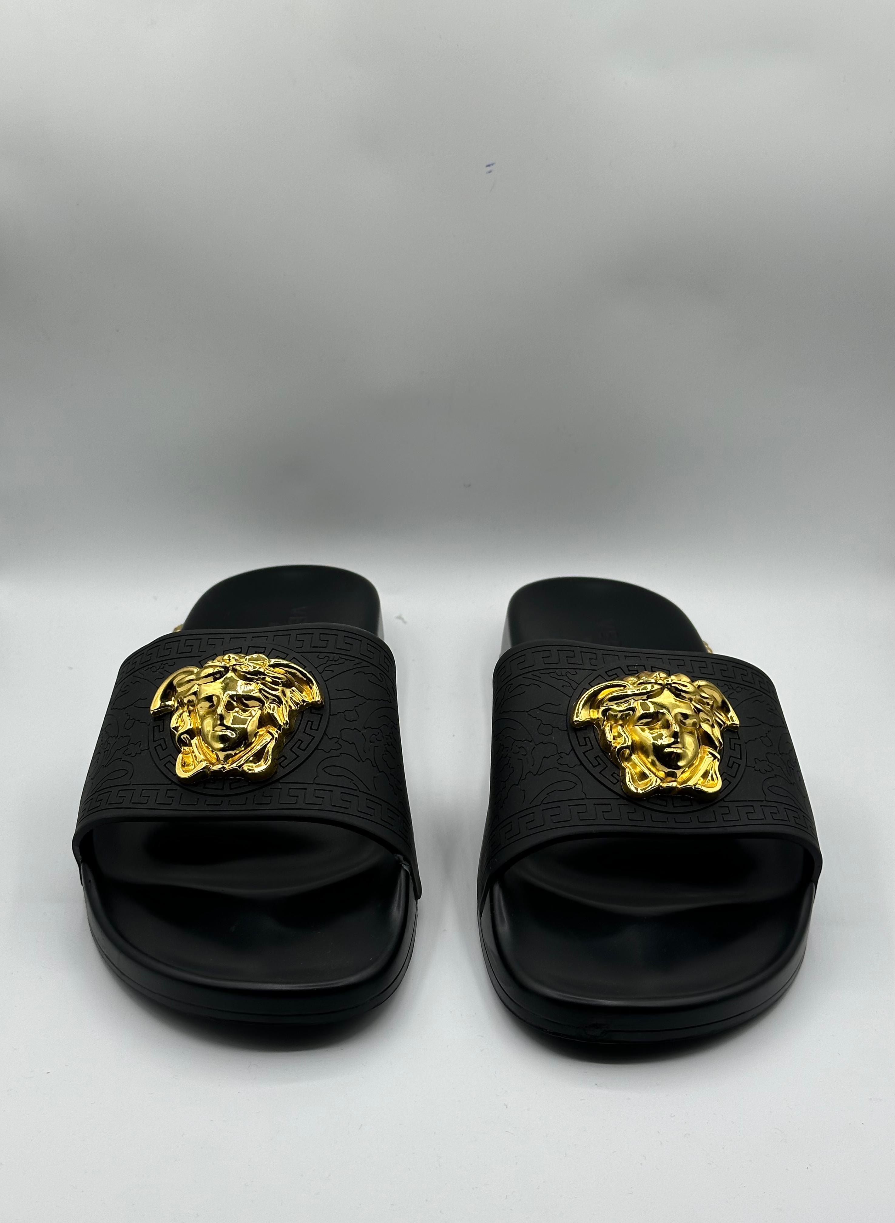 Versace Premium Quality Black Slipper With Logo - Image 2