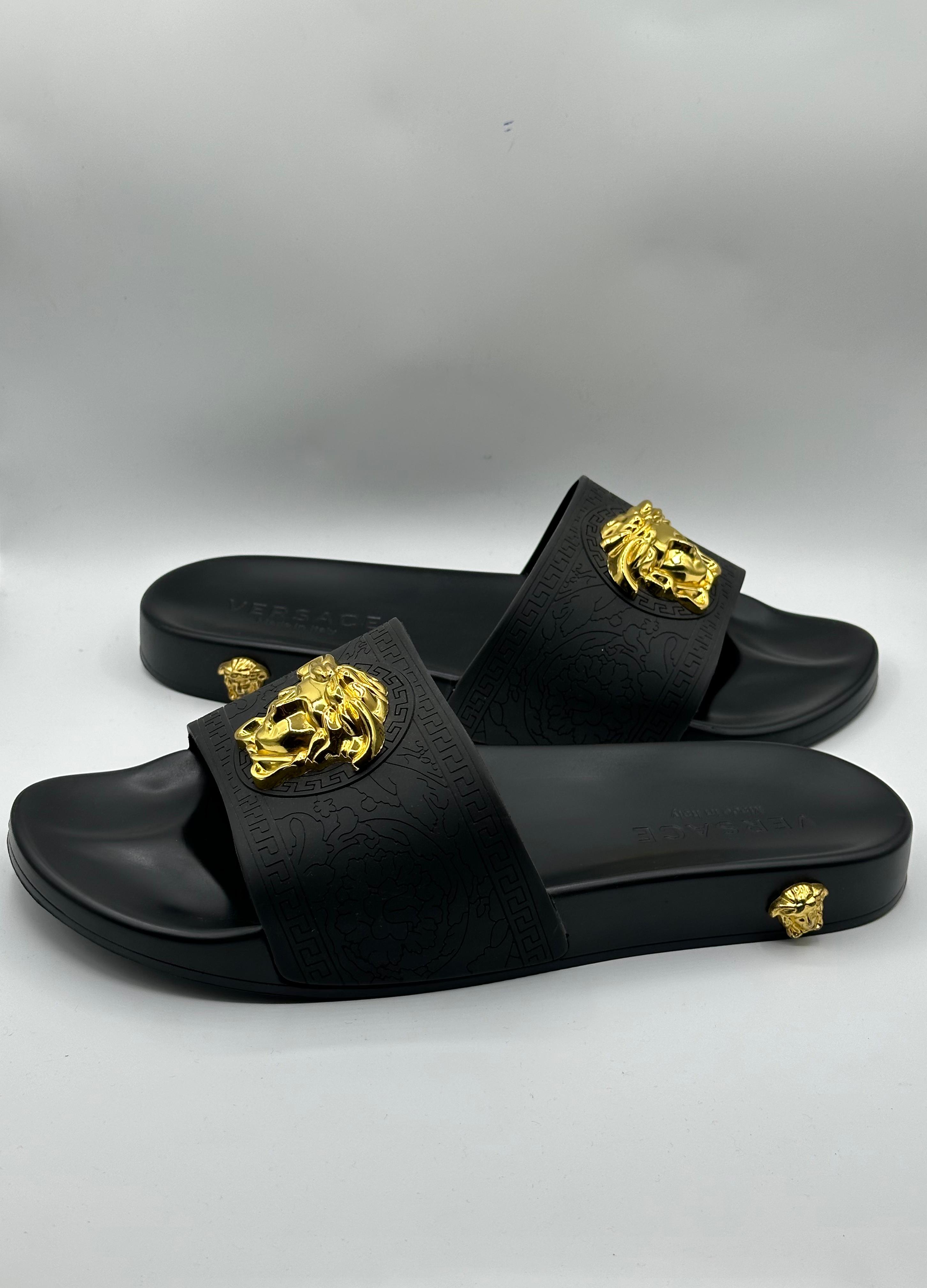 Versace Premium Quality Black Slipper With Logo - Image 3