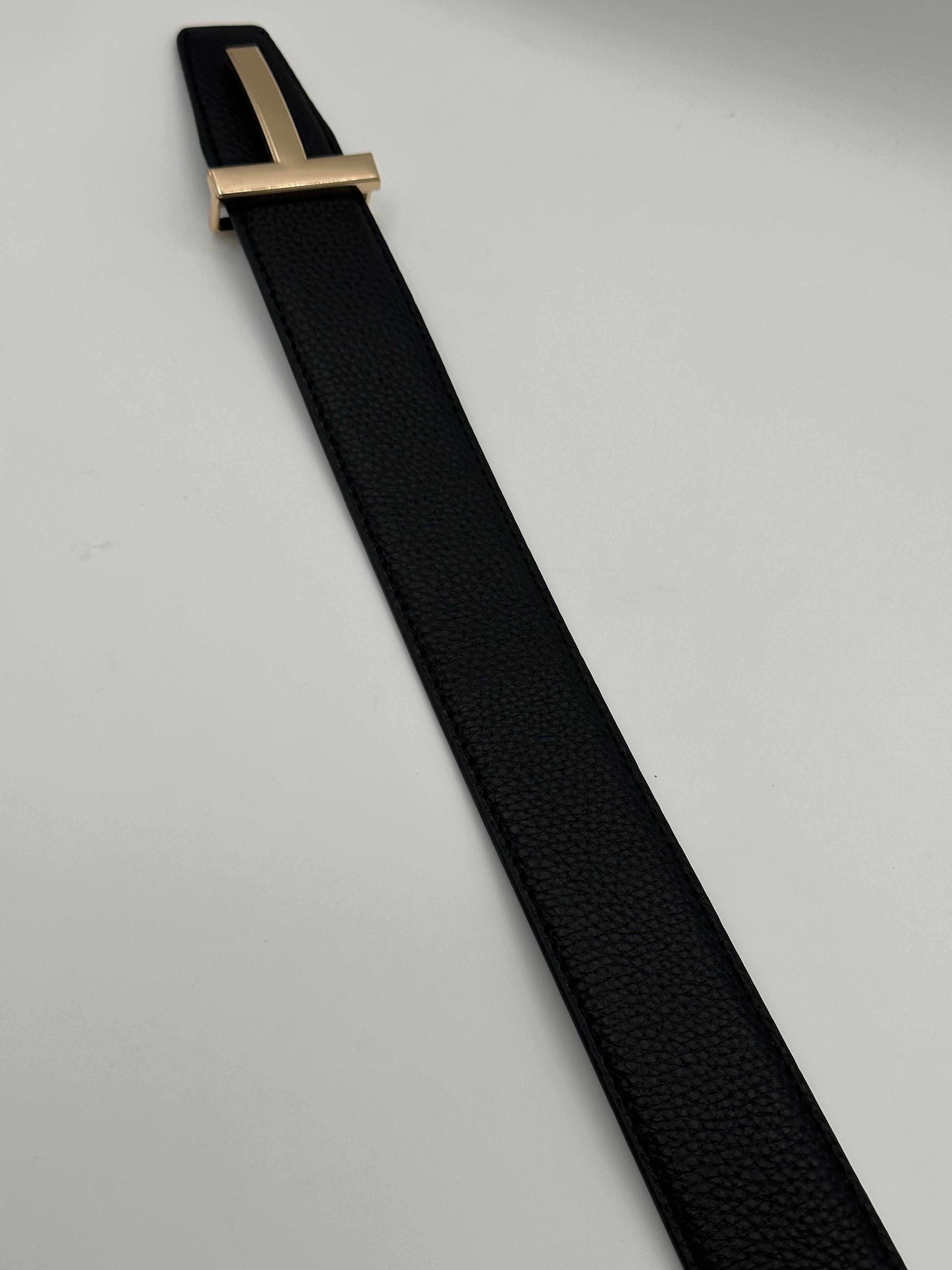 WhatsAppImage2024-10-08at01.51.33 Tom Ford Black Leather Signature Golden Belt - Image 2